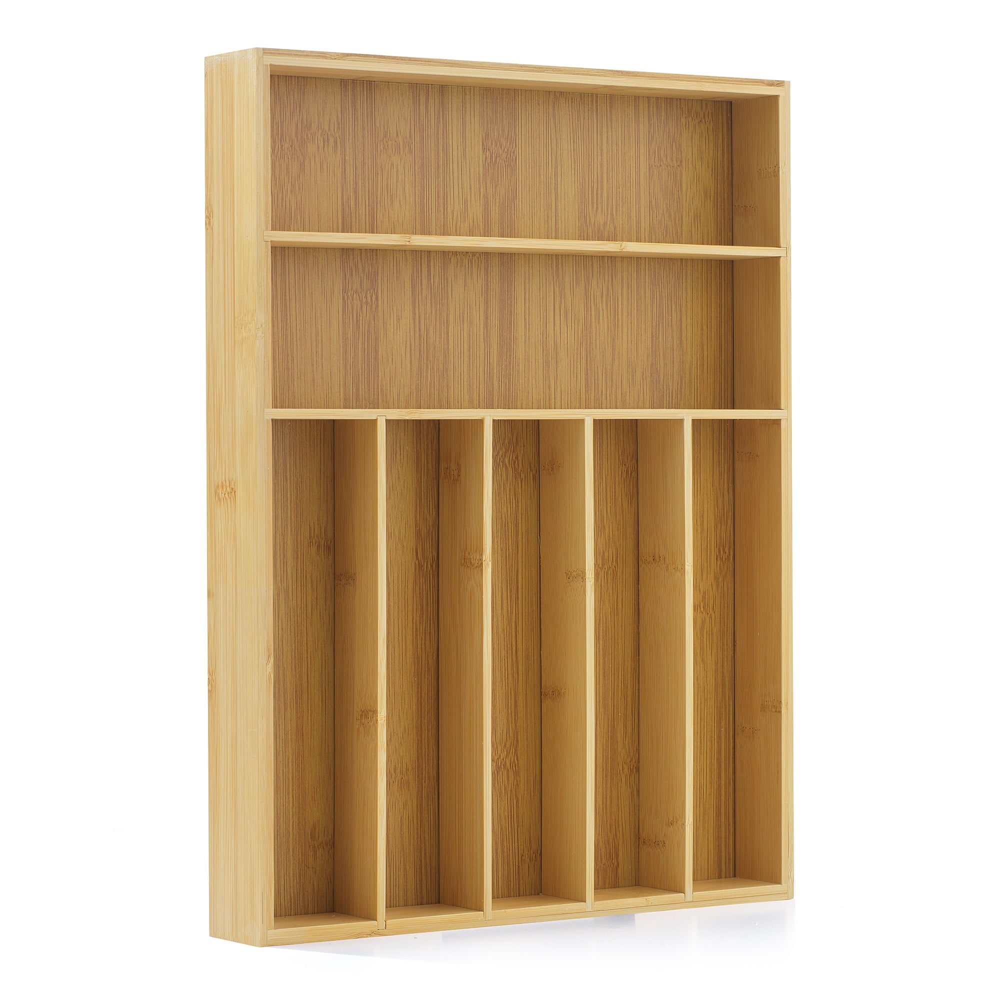 7 Compartment Bamboo Drawer Organizer