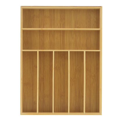 7 Compartment Bamboo Drawer Organizer