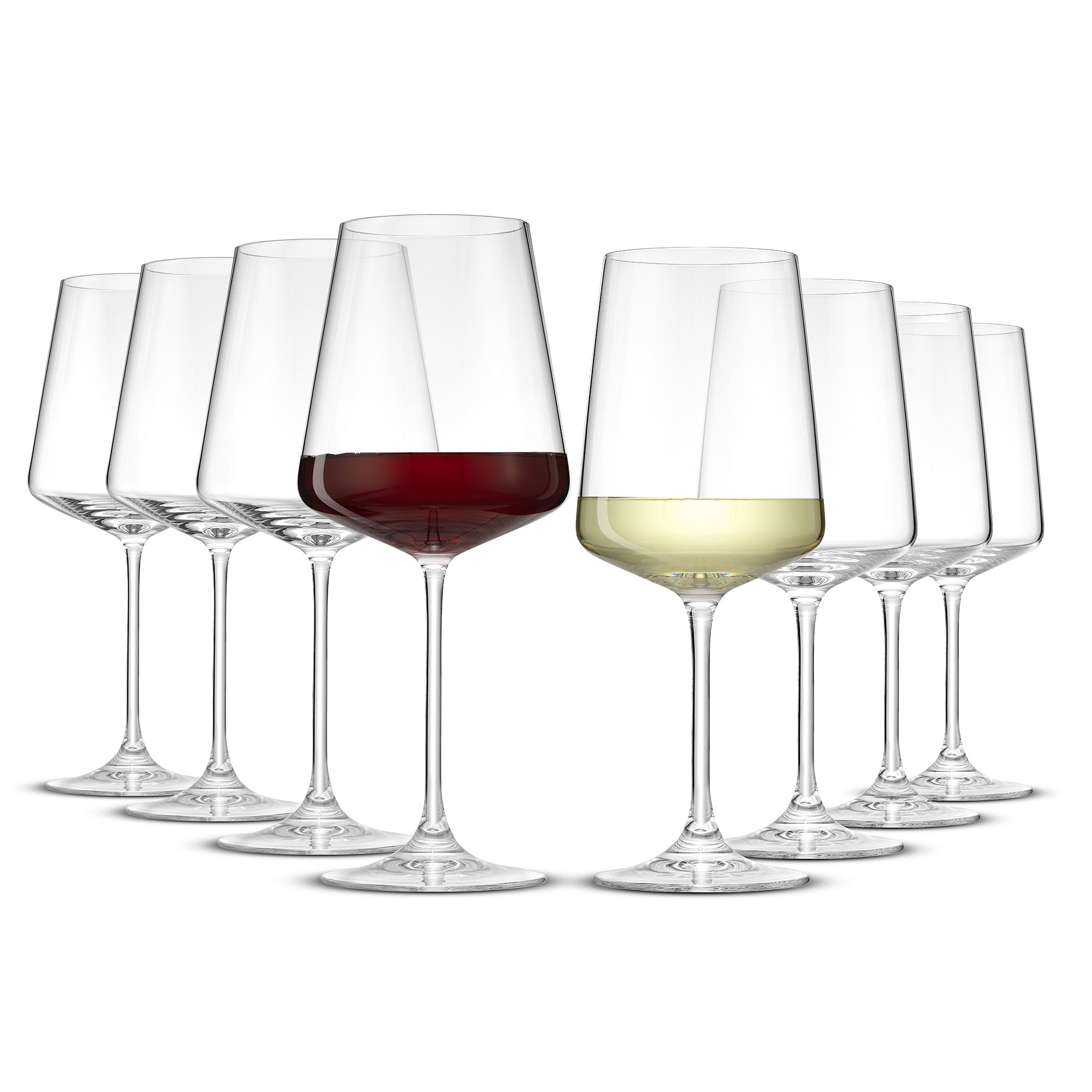 Sidney 8-Piece Red and White Wine Glass Set