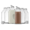 Glass Milk Bottles, Set of 6, 32oz and 64oz