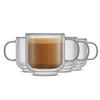 Harbor Swirl Double Wall Glass Mugs, Set of 4, 15oz
