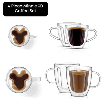 Disney 4-Piece Minnie Mouse 3D Double Wall Glasses