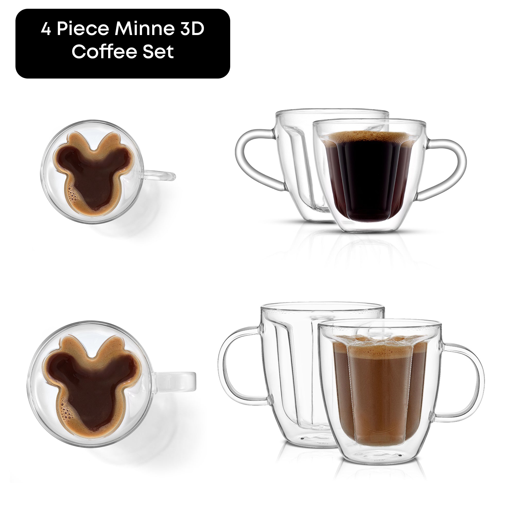 Disney Minnie Mouse 3D Double Wall Glasses