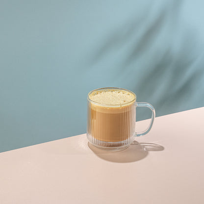 Haven Fluted Stackable Double Wall Glass Mugs
