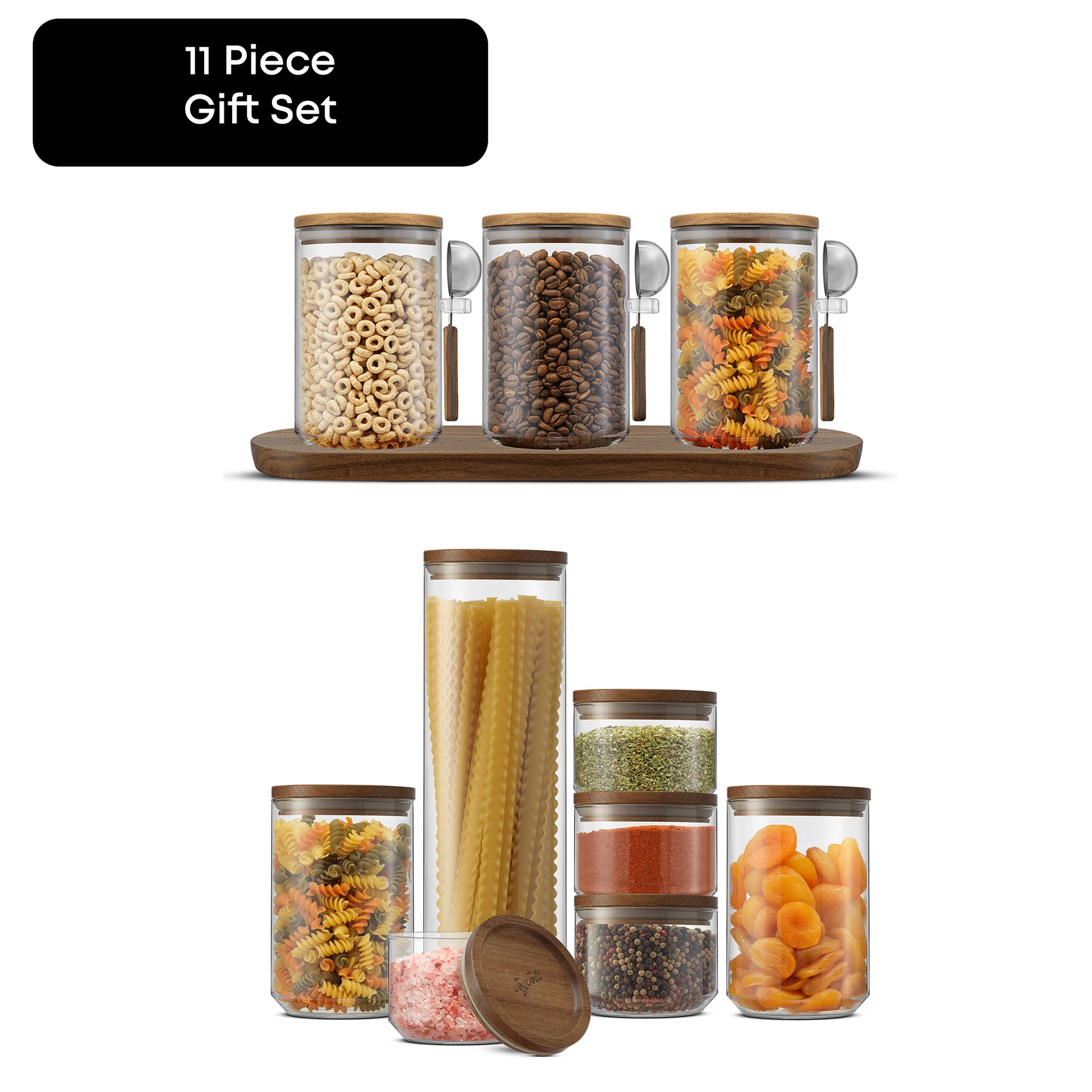 Holden 11-Piece Stackable Glass Storage Canister Gift Set