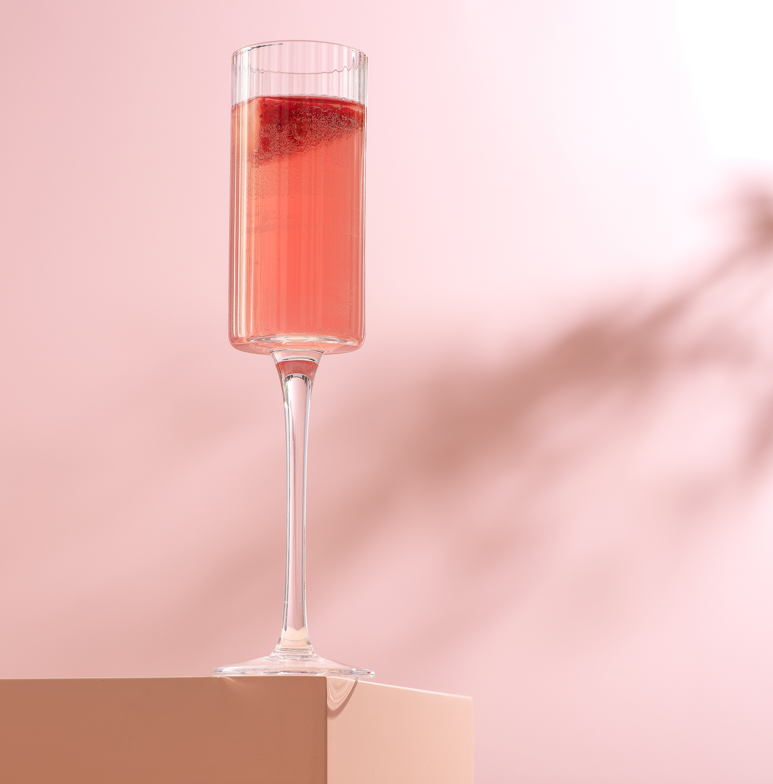 JoyJolt Elle Fluted Cylinder Champagne Glasses Set