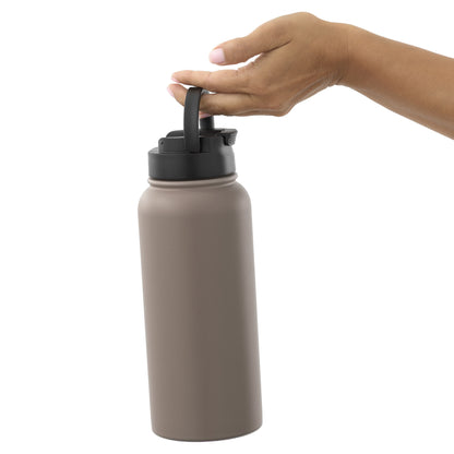 Stainless Steel Water Bottle with Flip Lid & Sport Straw Lid