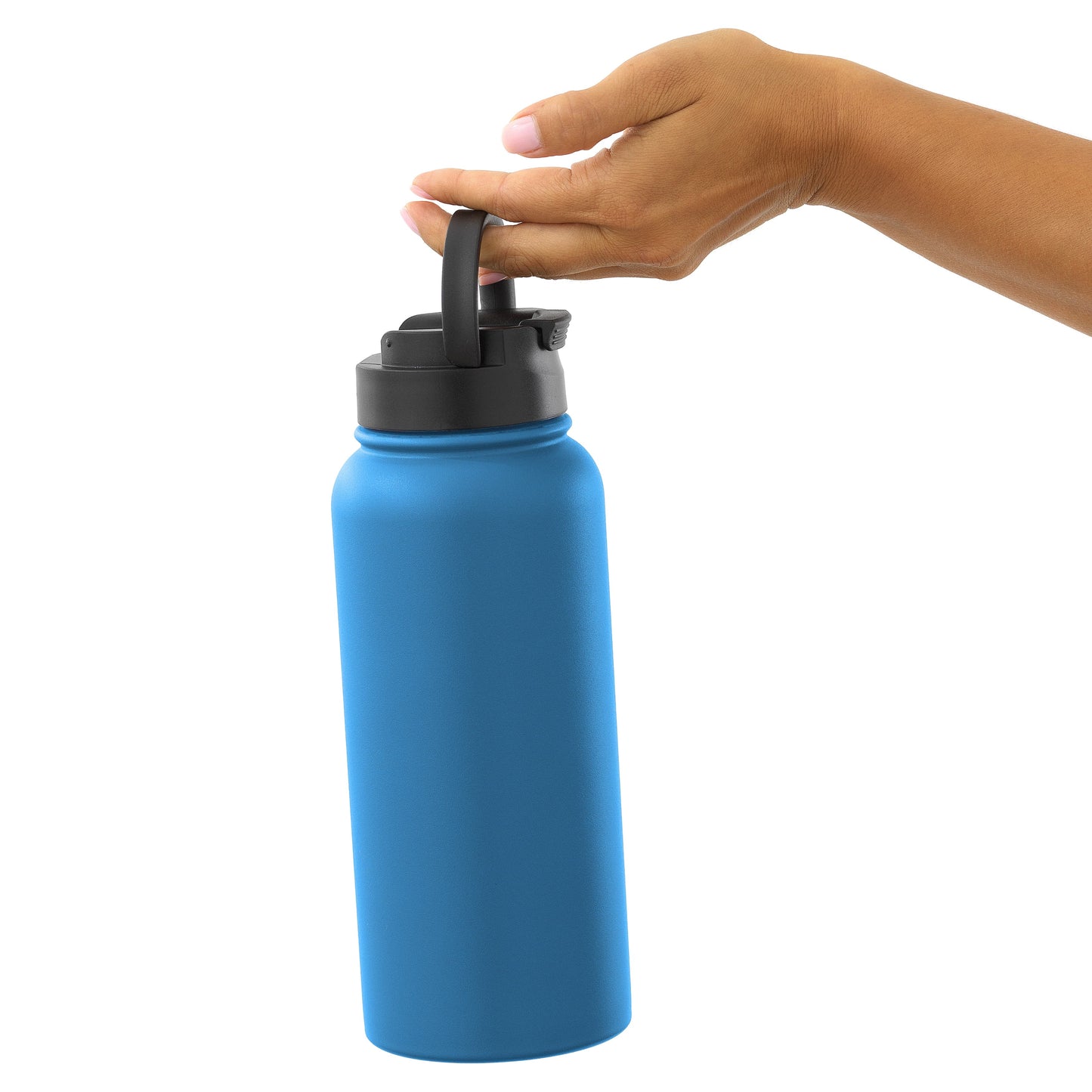 Stainless Steel Water Bottle with Flip Lid & Sport Straw Lid