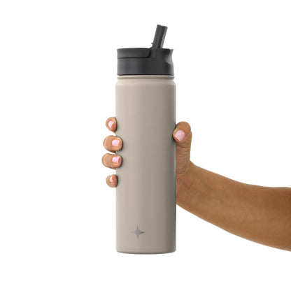 JoyJolt Vacuum Insulated Water Bottle with Flip Lid & Sport Straw Lid