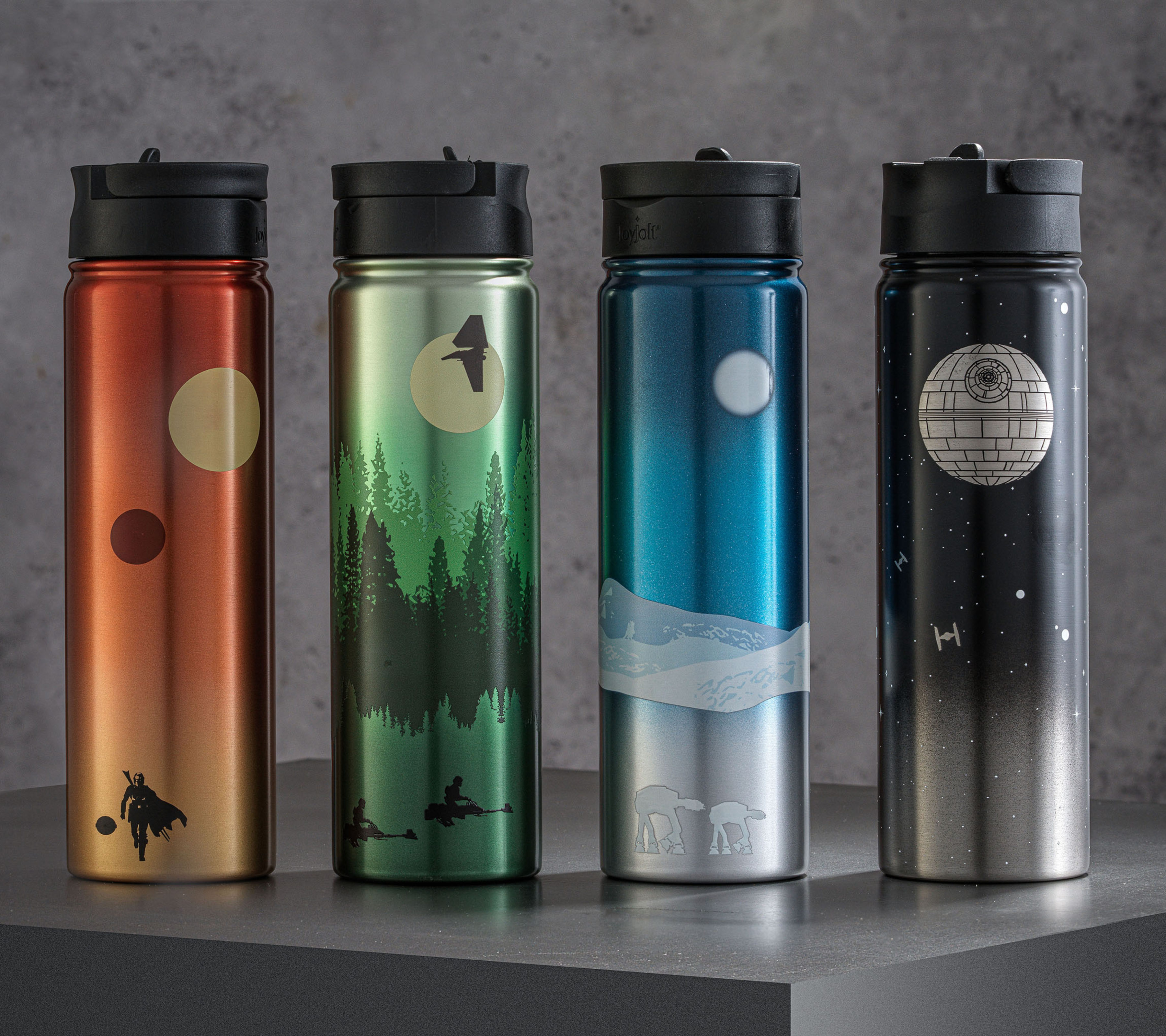 JoyJolt Star Wars The Mandalorian Destinations Collection Water Bottle