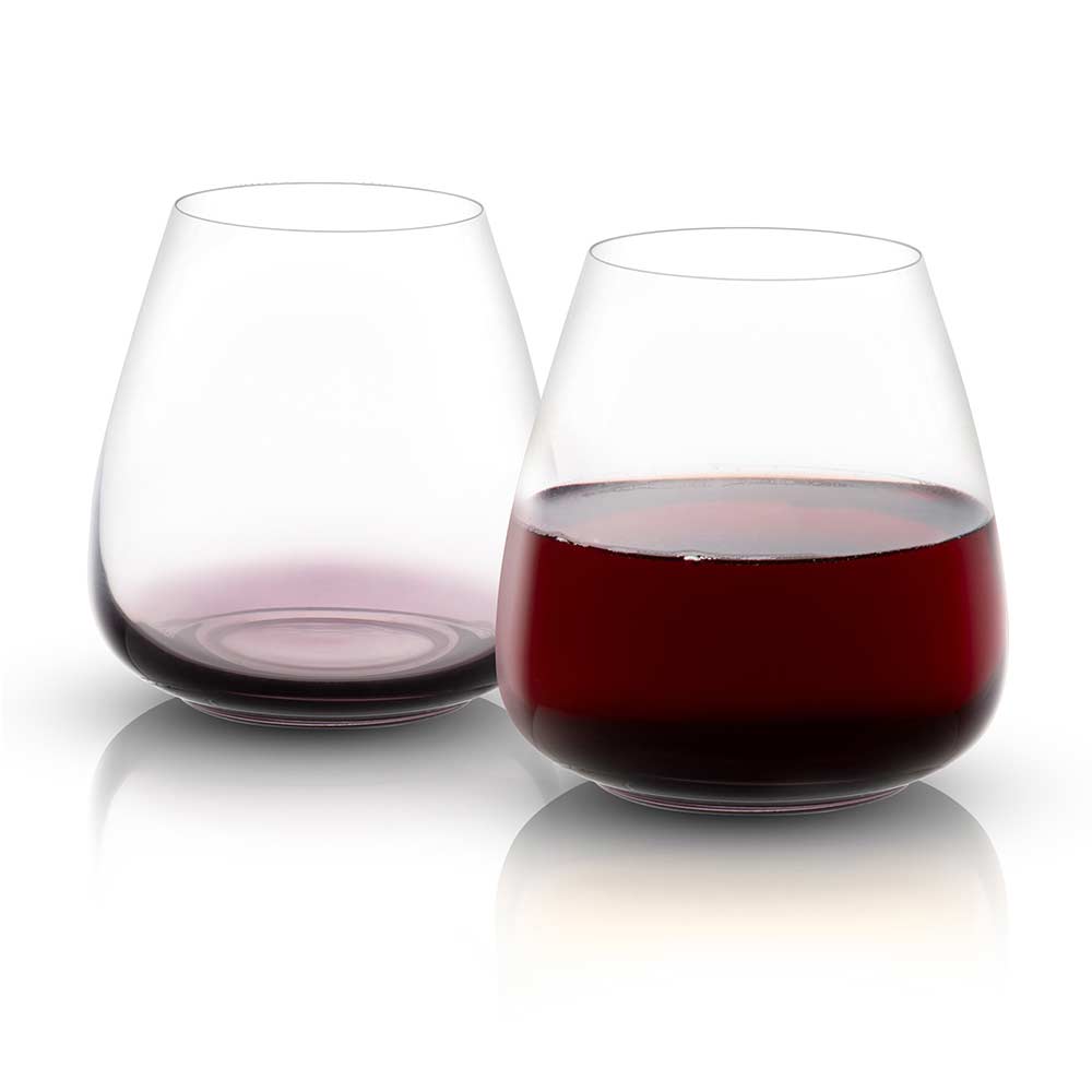 Black Swan Stemless Red Wine Glasses
