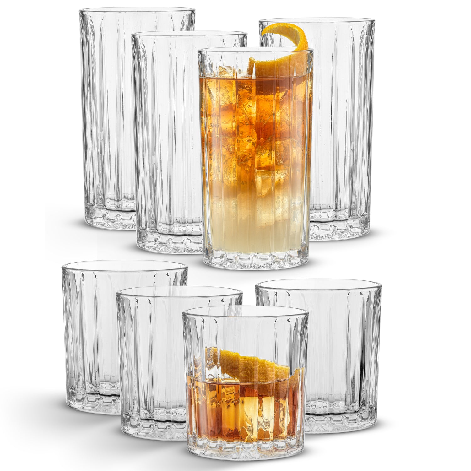 Alina Ribbed Glass Drinkware Set