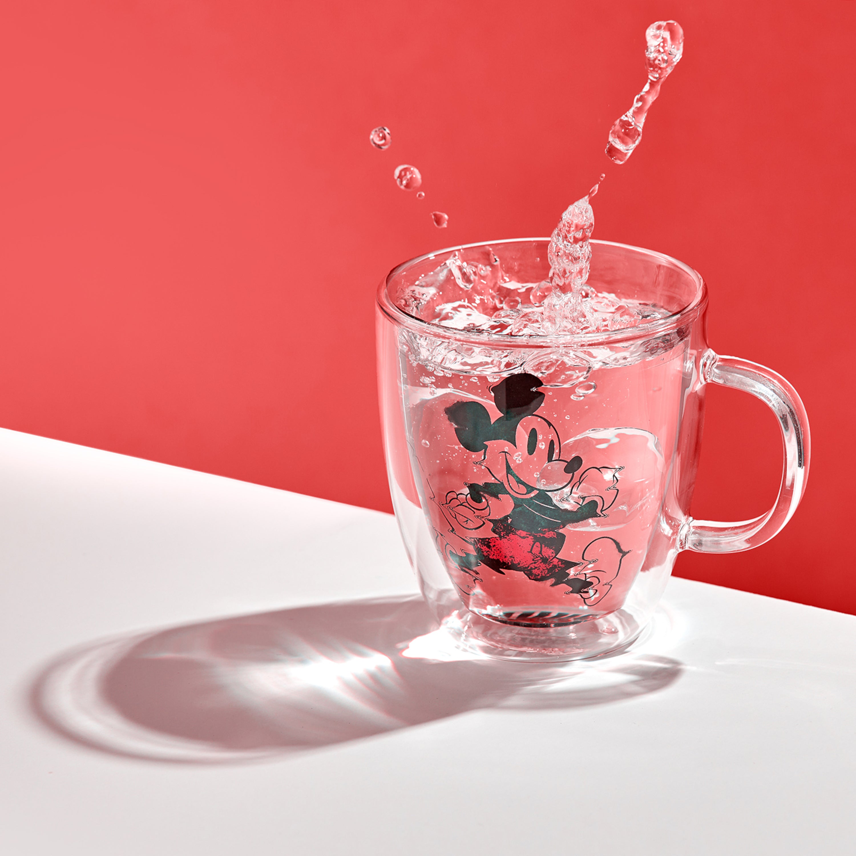 Disney Mickey Mouse Glitch Double Wall Glass Mugs
