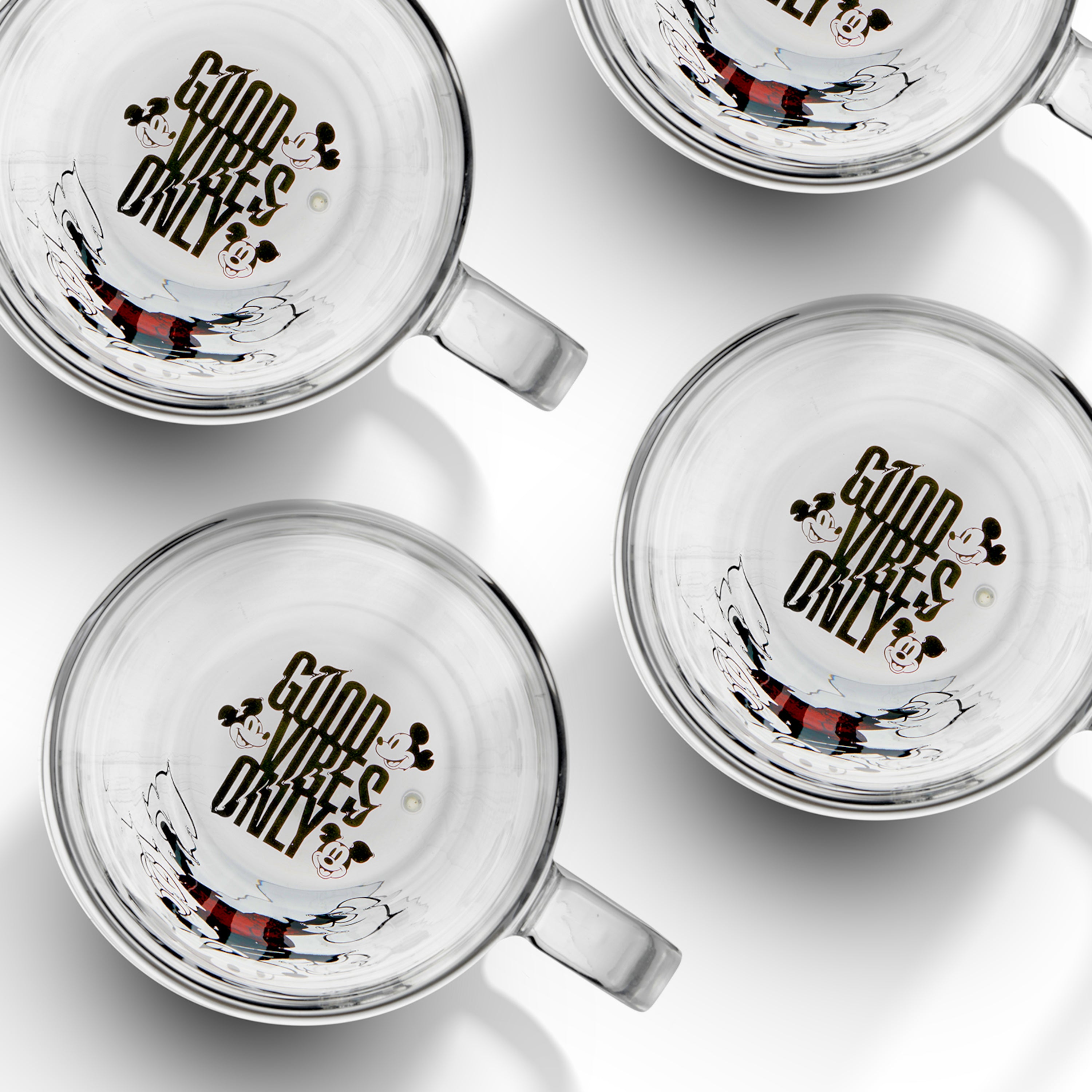 Disney Mickey Mouse Glitch Double Wall Glass Mugs