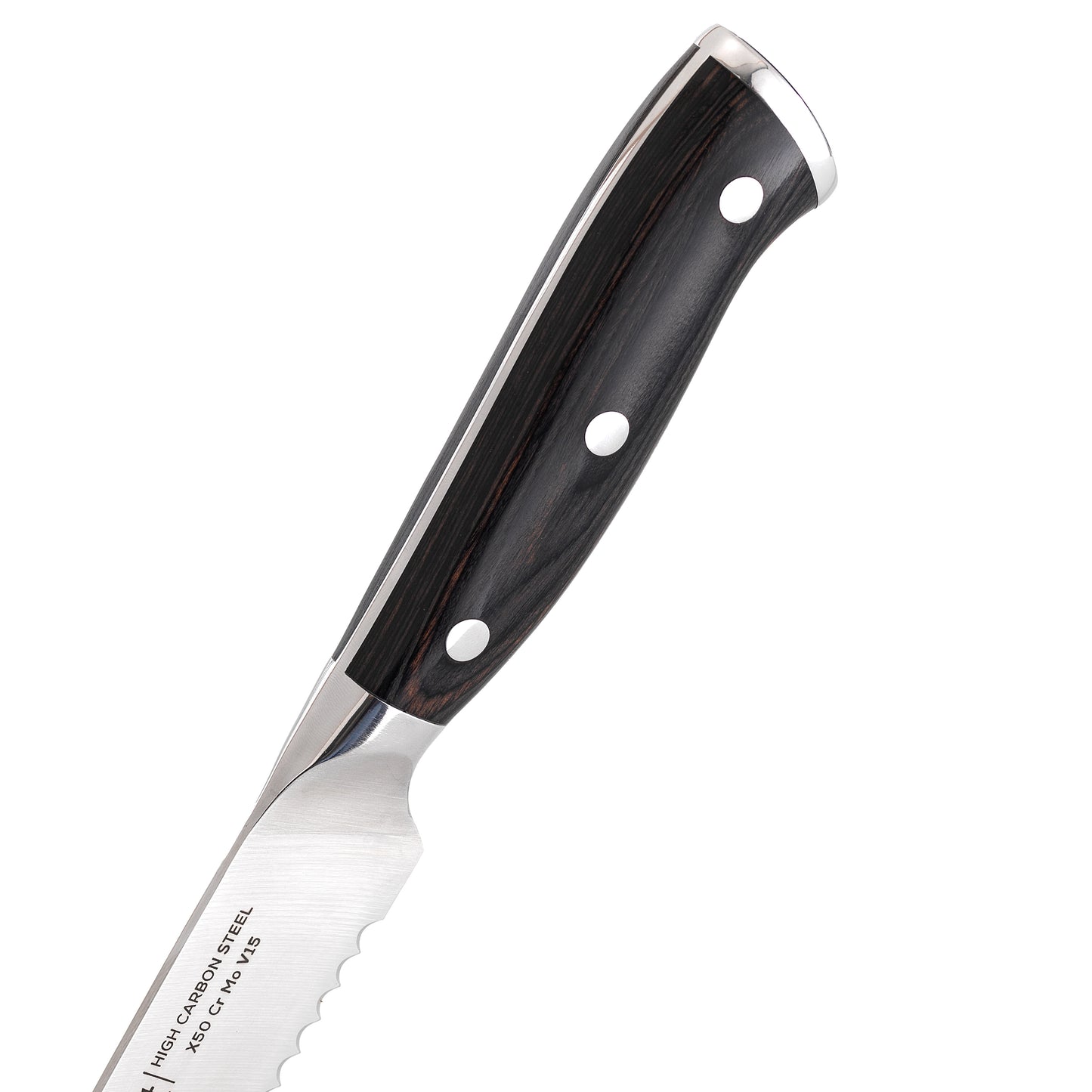 JoyJolt 8-in Bread Knife High Carbon Steel Kitchen Knife