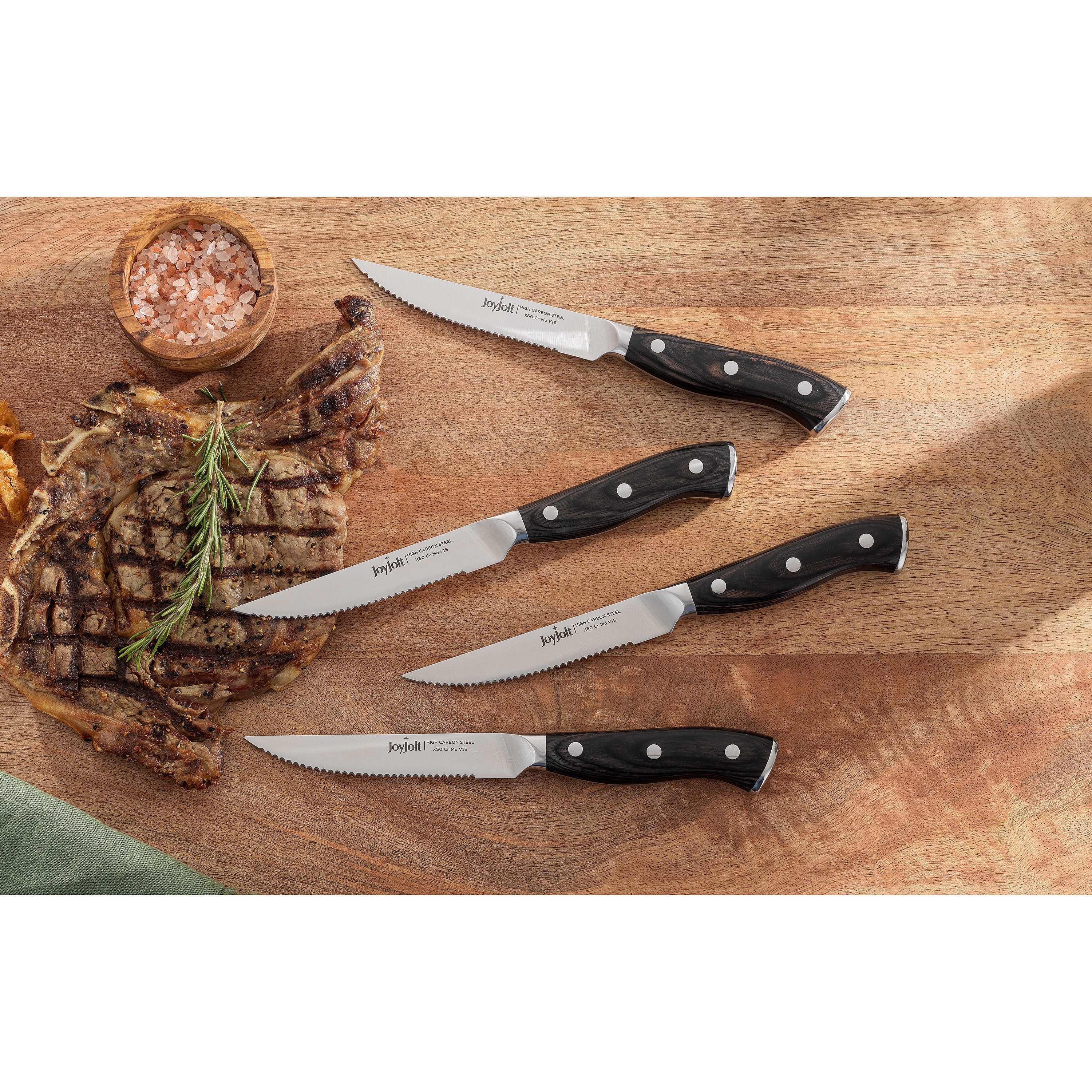 JoyJolt 4-Piece Steak Knife High Carbon Steel Kitchen Knife