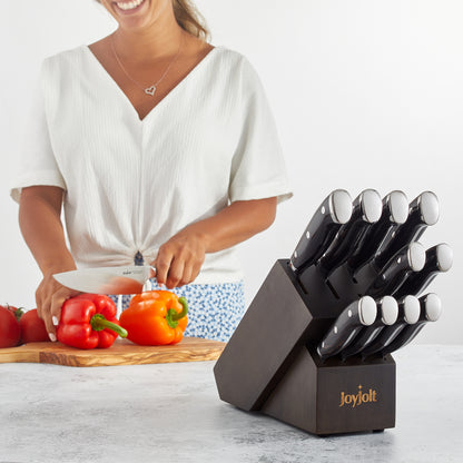 JoyJolt 11-Piece High Carbon Knife Block Set