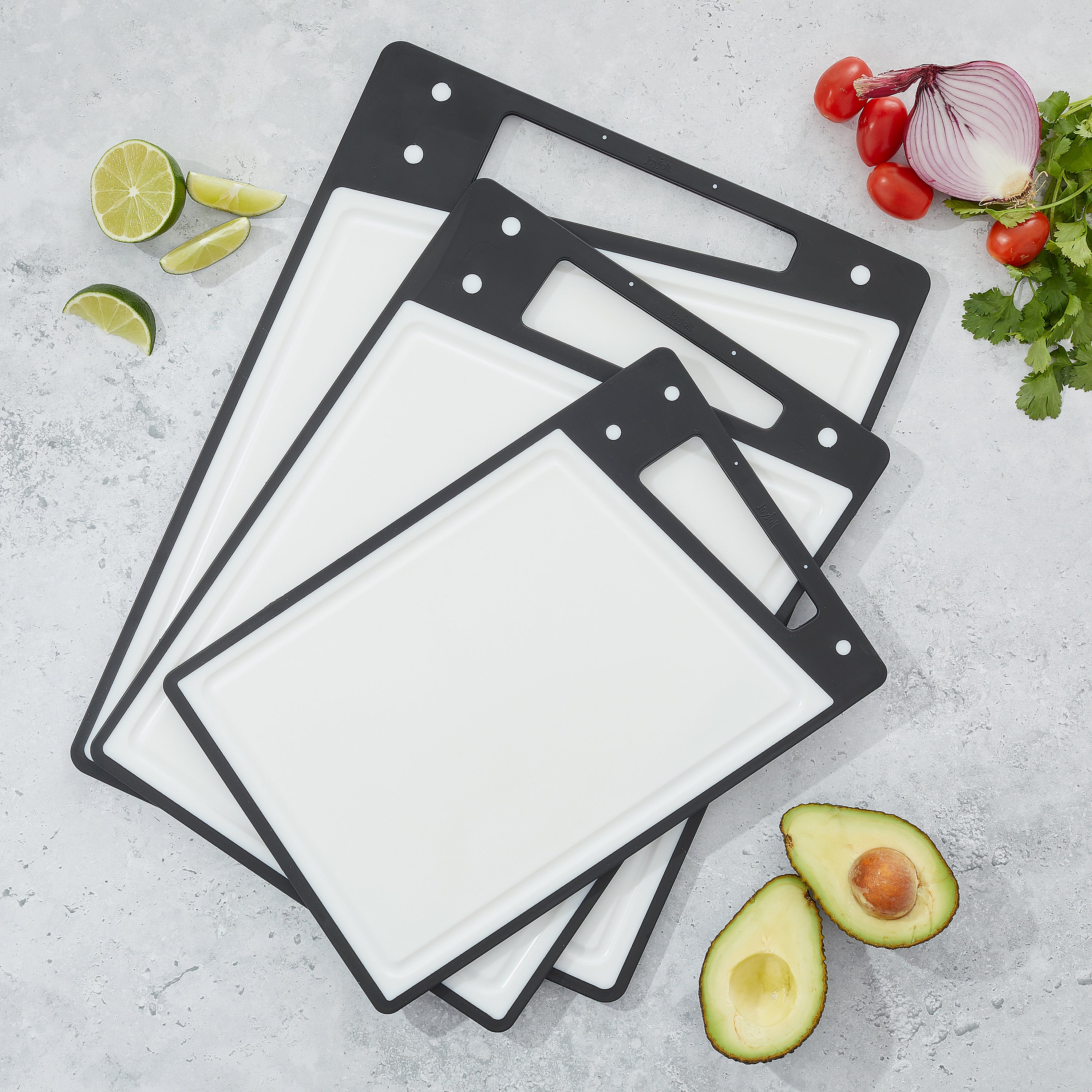 JoyJolt 3 Piece Kitchen Cutting Board Set