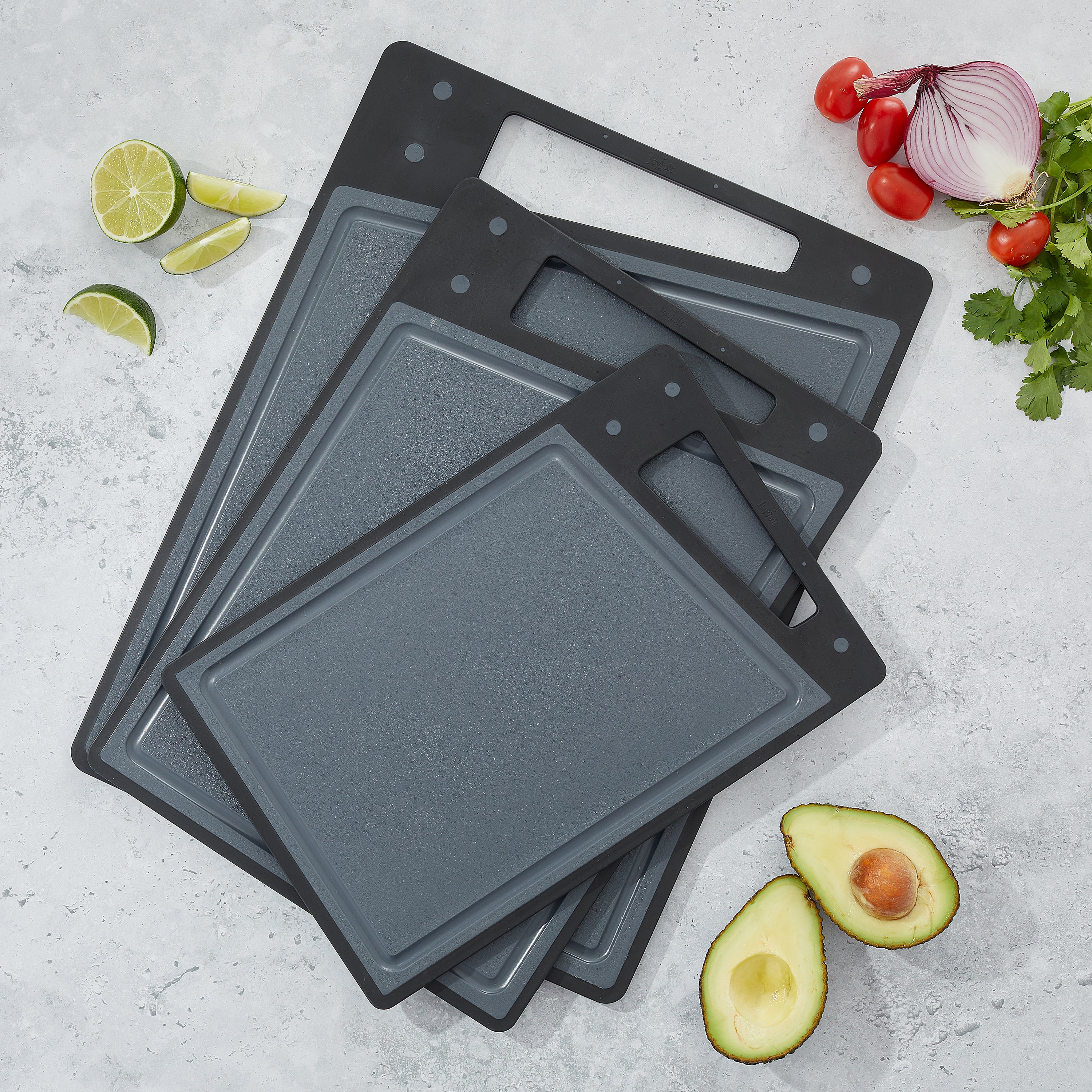 JoyJolt 3 Piece Kitchen Cutting Board Set