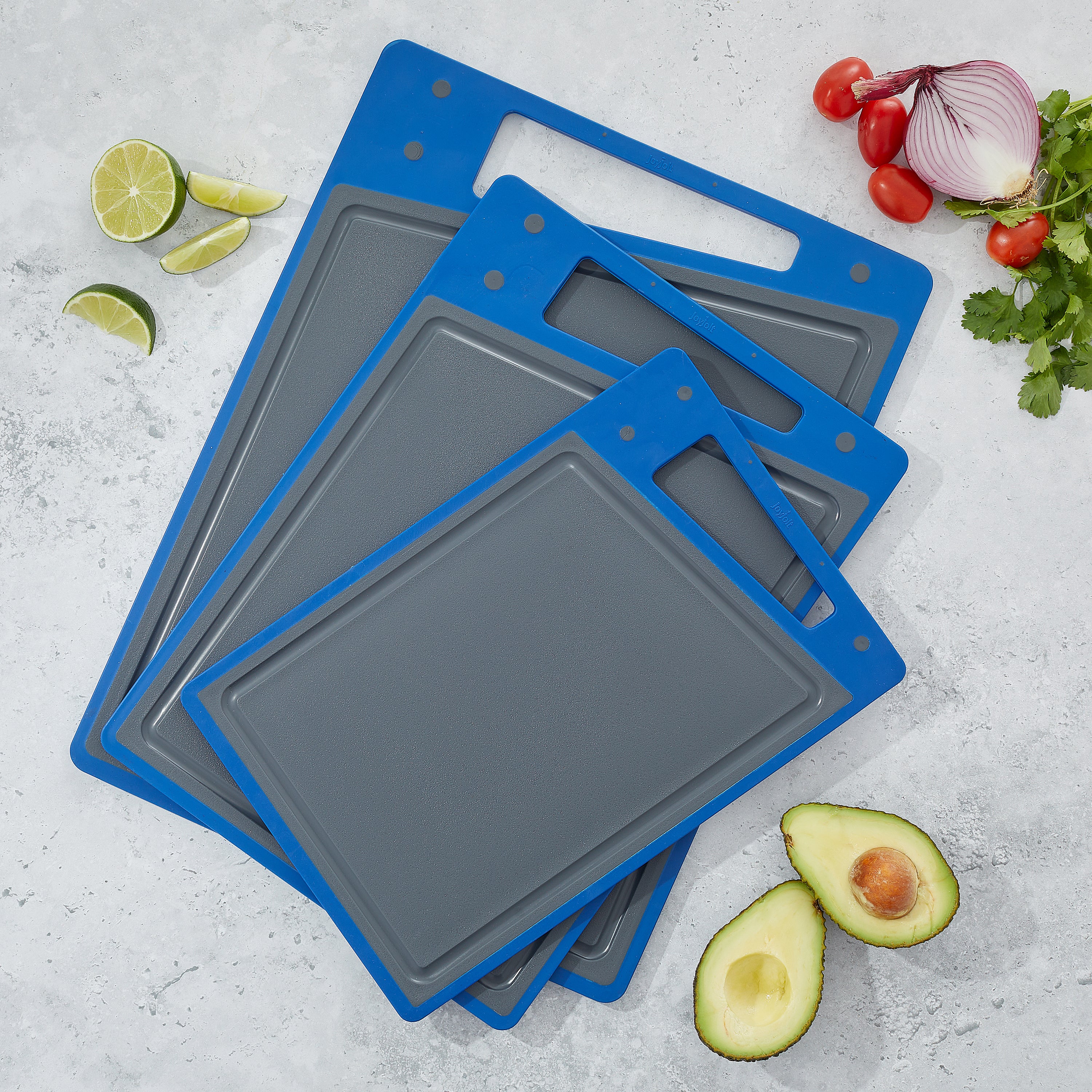 JoyJolt 3 Piece Kitchen Cutting Board Set