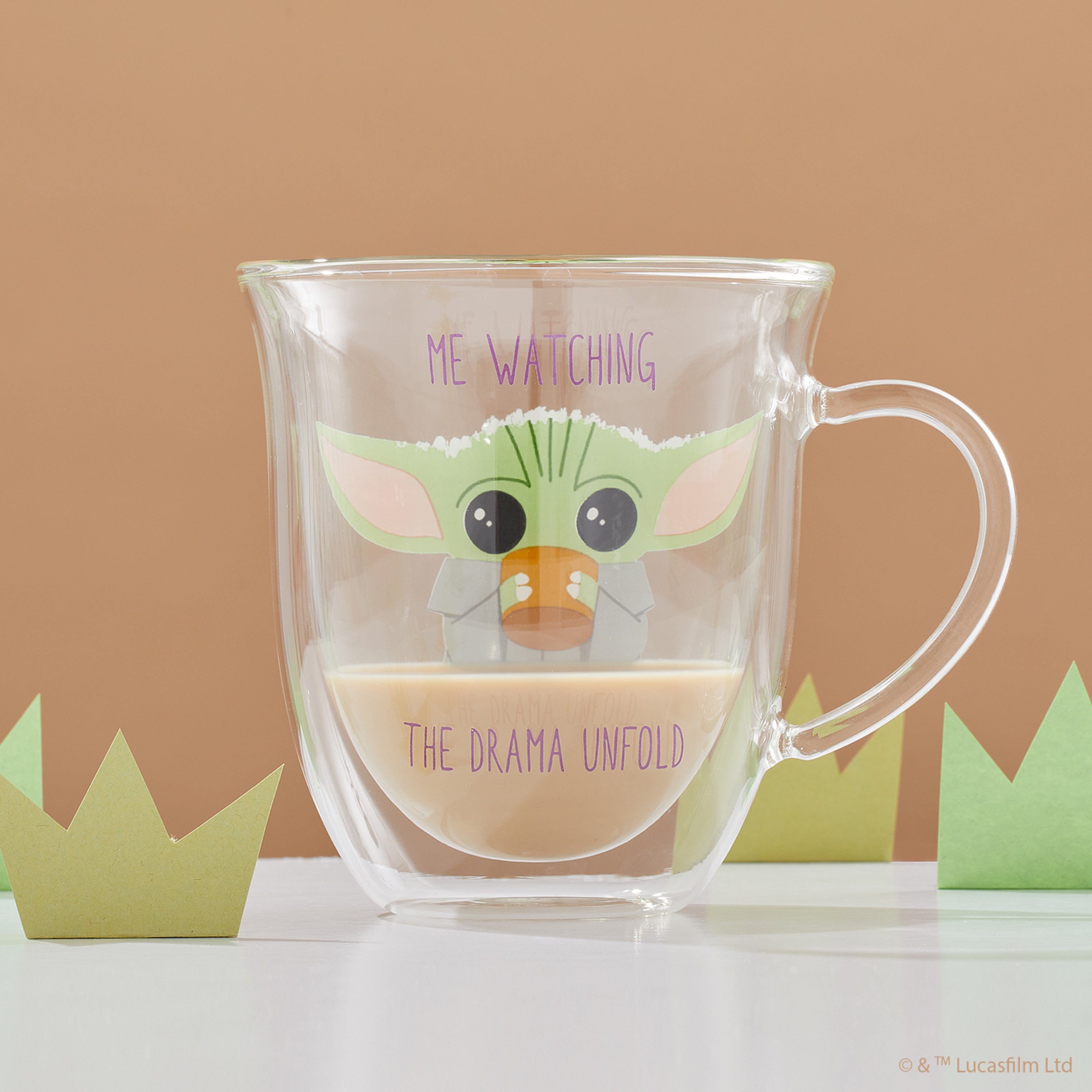 Star Wars™ The Mandalorian™ Watching the Drama Double Wall Glass Mugs