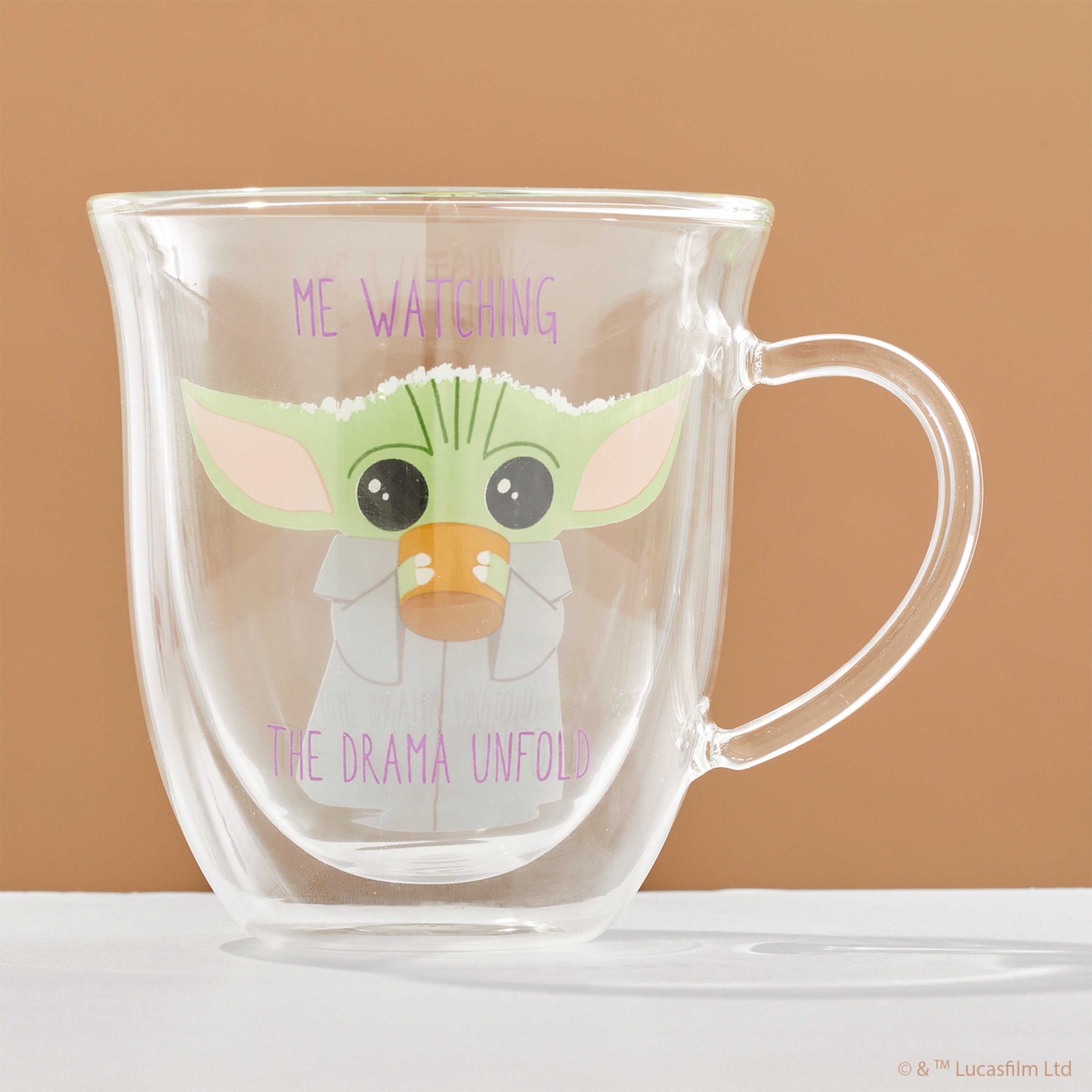 Star Wars™ The Mandalorian™ Watching the Drama Double Wall Glass Mugs