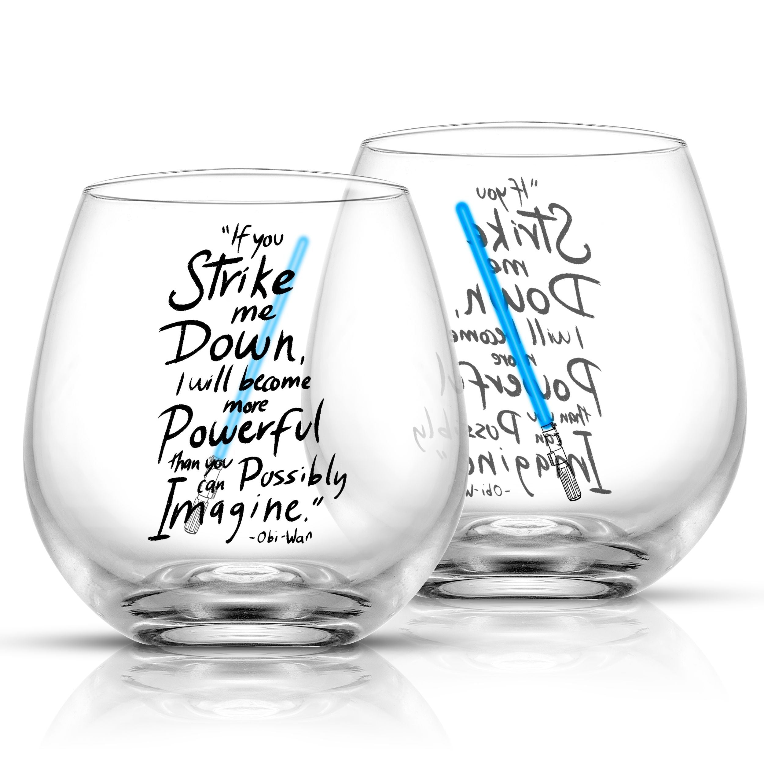 Star Wars Obi-Wan Kenobi Lightsaber Stemless Drinking Glass Set