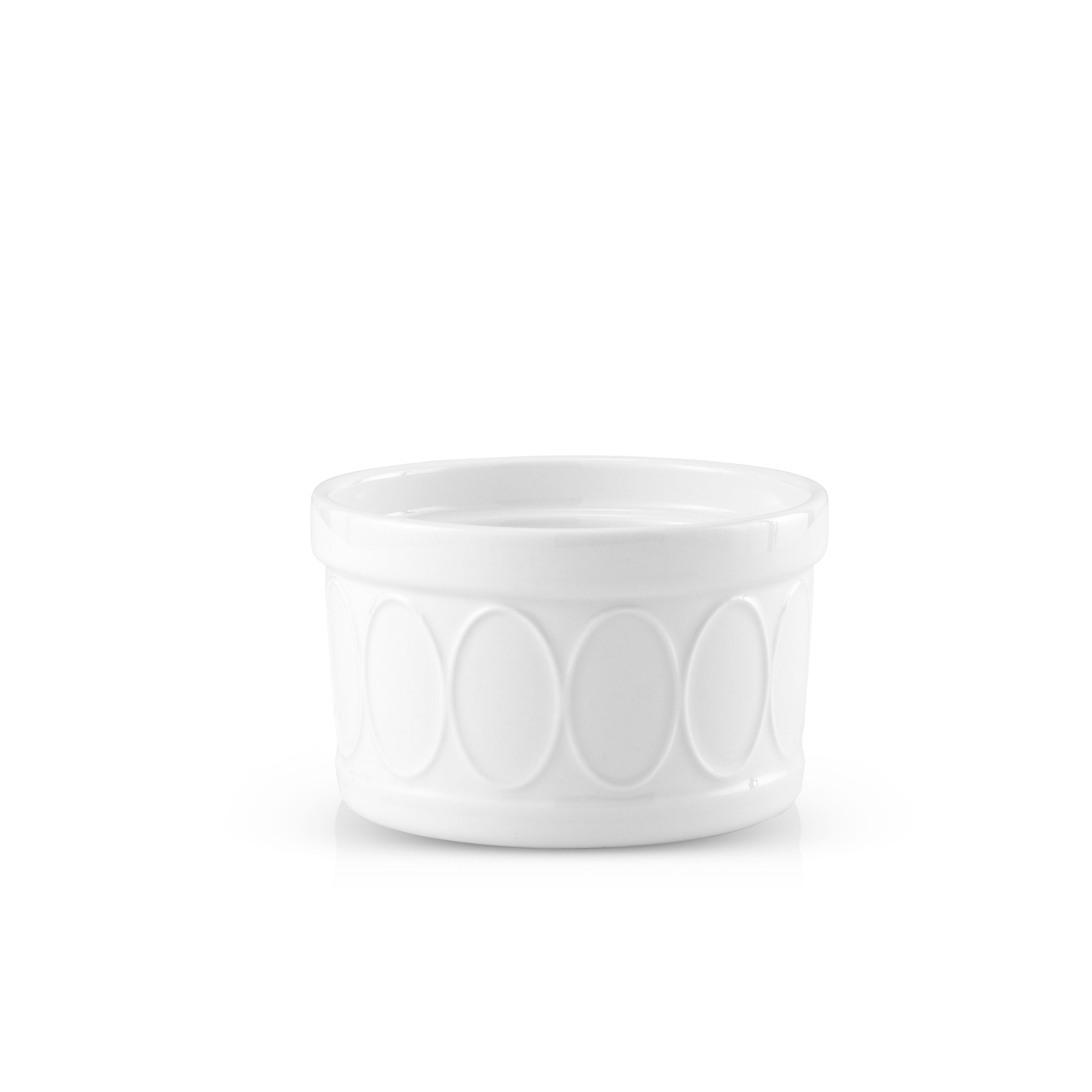 JoyJolt White Embossed Porcelain Ramekins Set