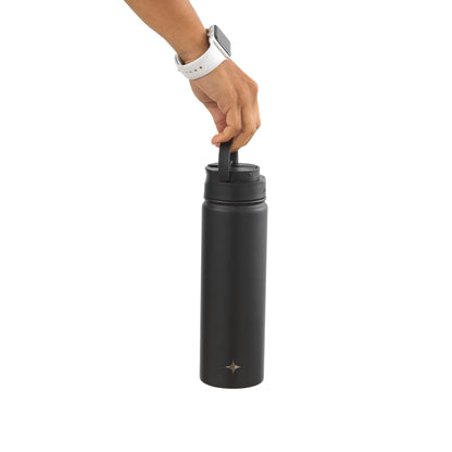 JoyJolt Vacuum Insulated Water Bottle with Flip Lid & Sport Straw Lid