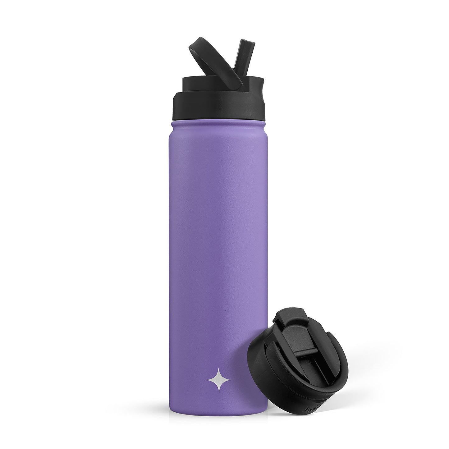 JoyJolt Vacuum Insulated Water Bottle with Flip Lid & Sport Straw Lid