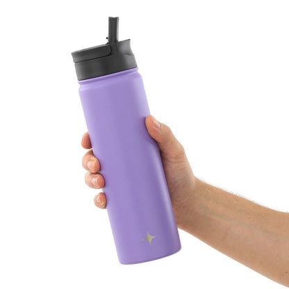JoyJolt Vacuum Insulated Water Bottle with Flip Lid & Sport Straw Lid