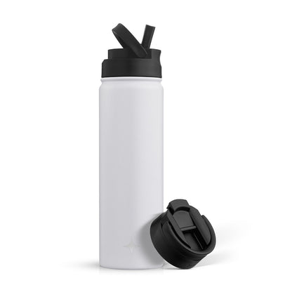 JoyJolt Vacuum Insulated Water Bottle with Flip Lid & Sport Straw Lid
