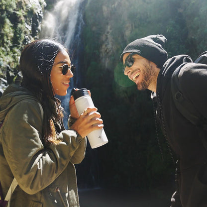 JoyJolt Vacuum Insulated Water Bottle with Flip Lid & Sport Straw Lid