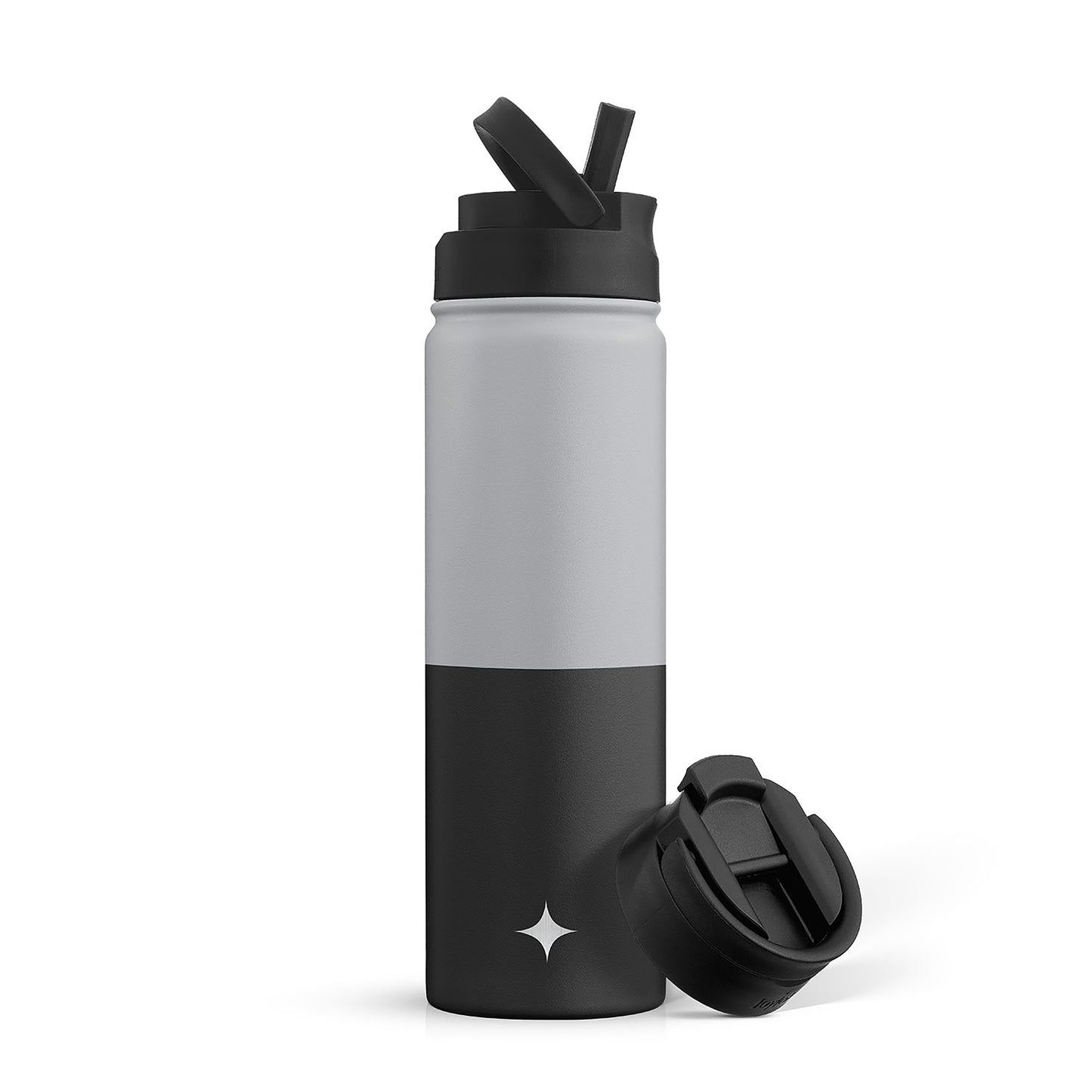 JoyJolt Vacuum Insulated Water Bottle with Flip Lid & Sport Straw Lid