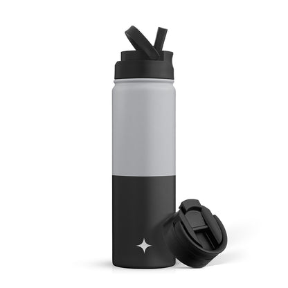 JoyJolt Vacuum Insulated Water Bottle with Flip Lid & Sport Straw Lid