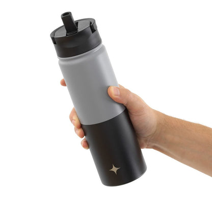 JoyJolt Vacuum Insulated Water Bottle with Flip Lid & Sport Straw Lid