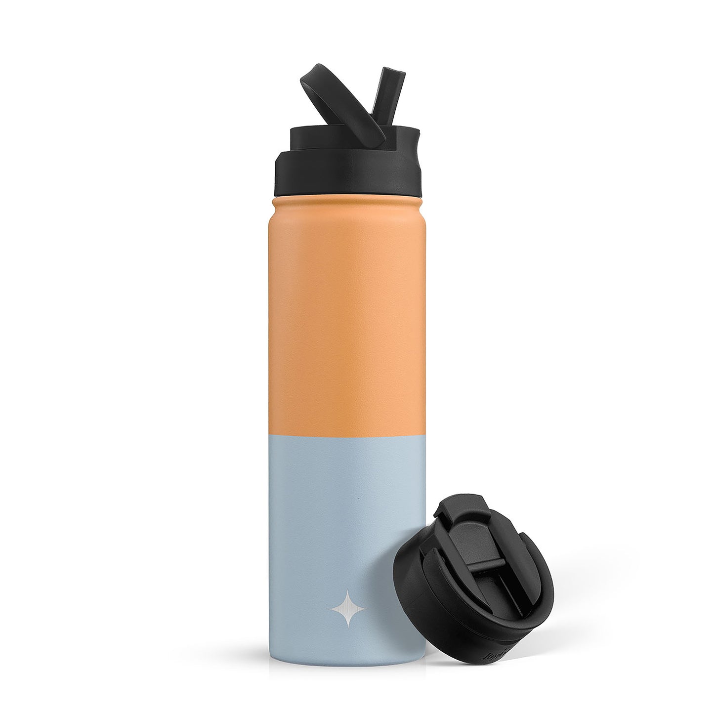 JoyJolt Vacuum Insulated Water Bottle with Flip Lid & Sport Straw Lid
