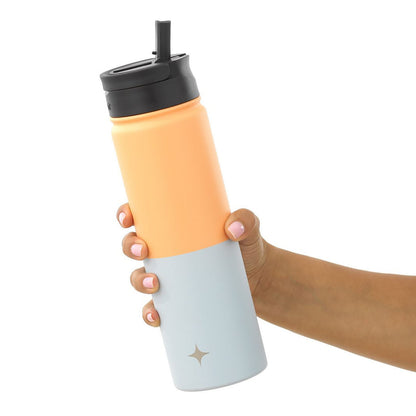 JoyJolt Vacuum Insulated Water Bottle with Flip Lid & Sport Straw Lid