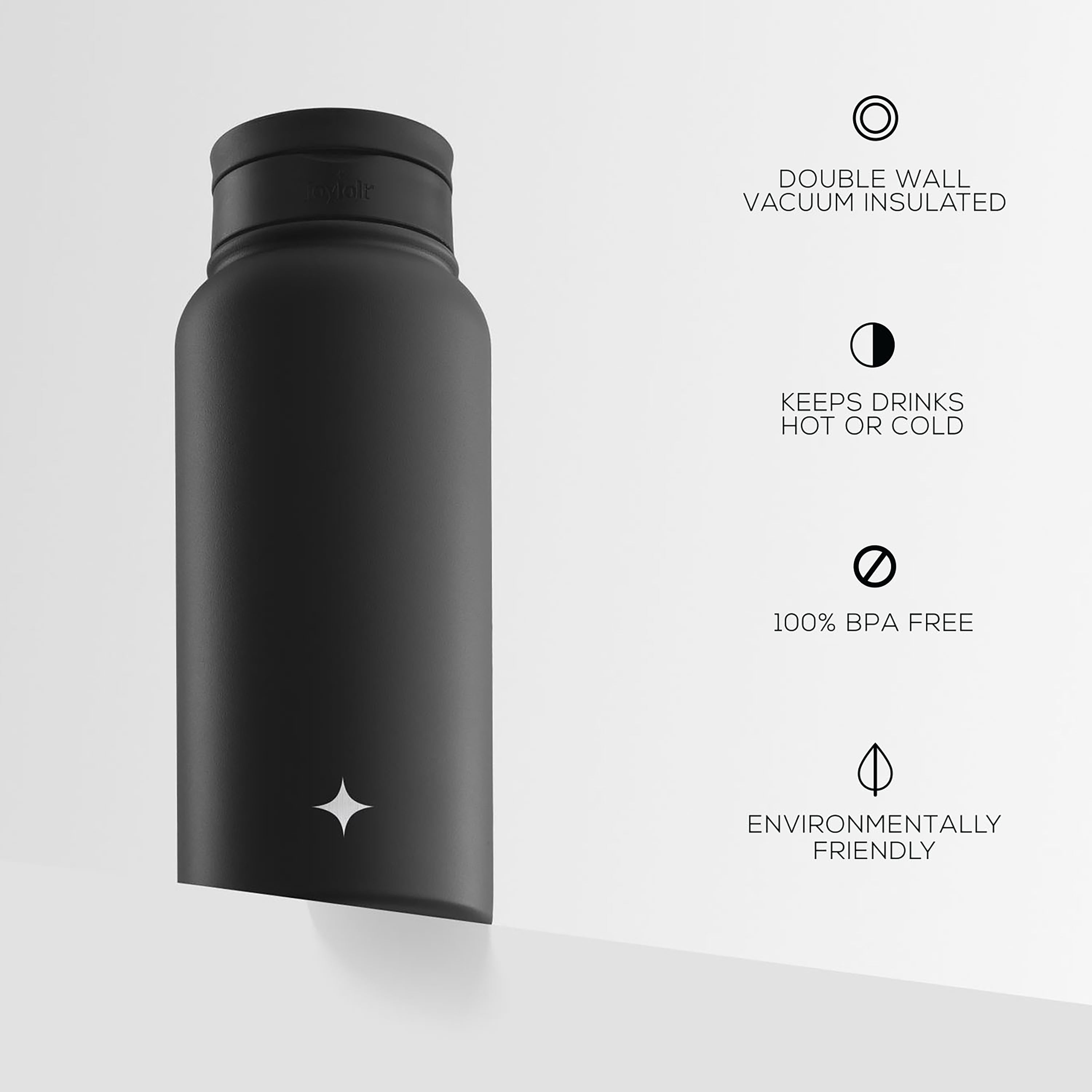 Stainless Steel Water Bottle with Flip Lid & Sport Straw Lid