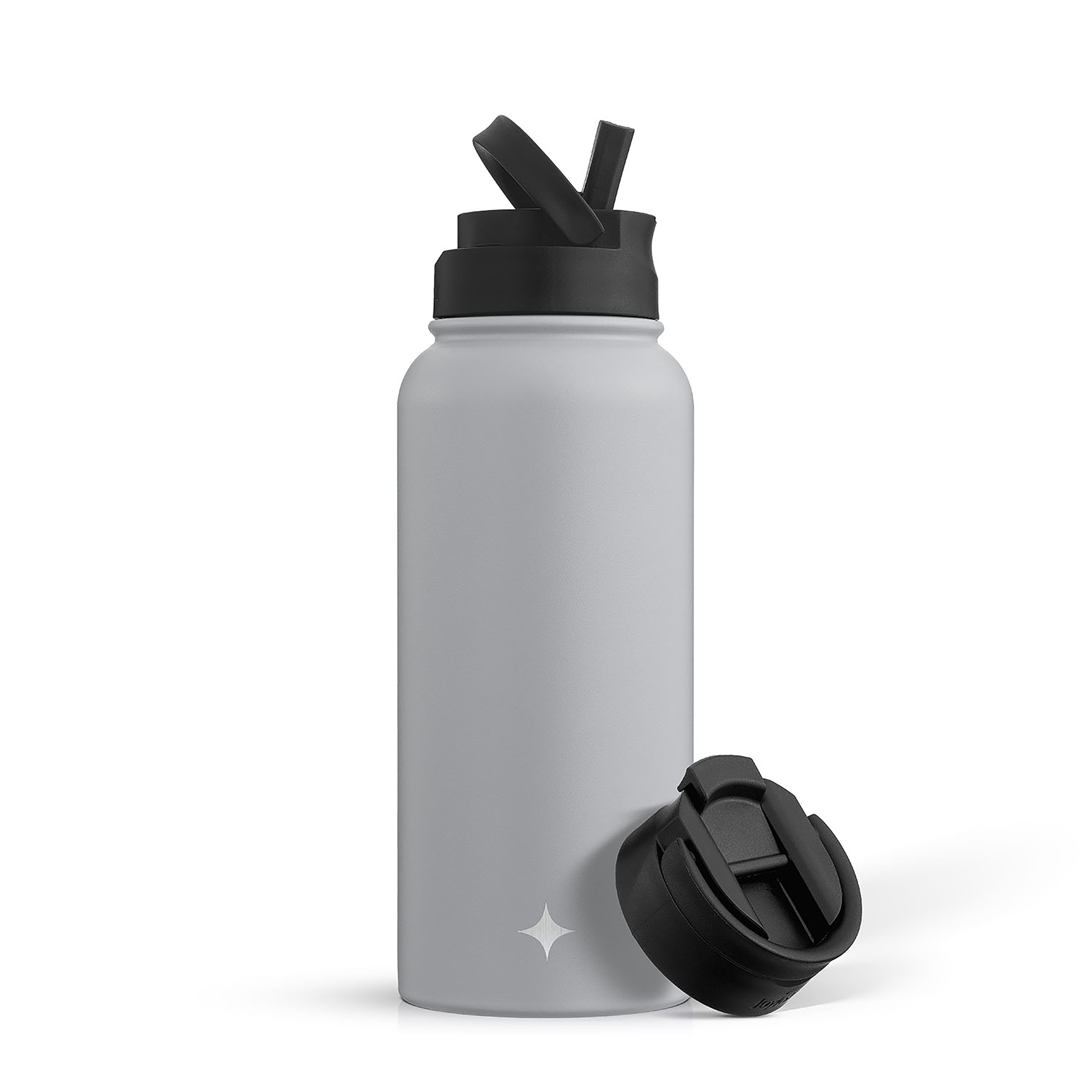 Stainless Steel Water Bottle with Flip Lid & Sport Straw Lid