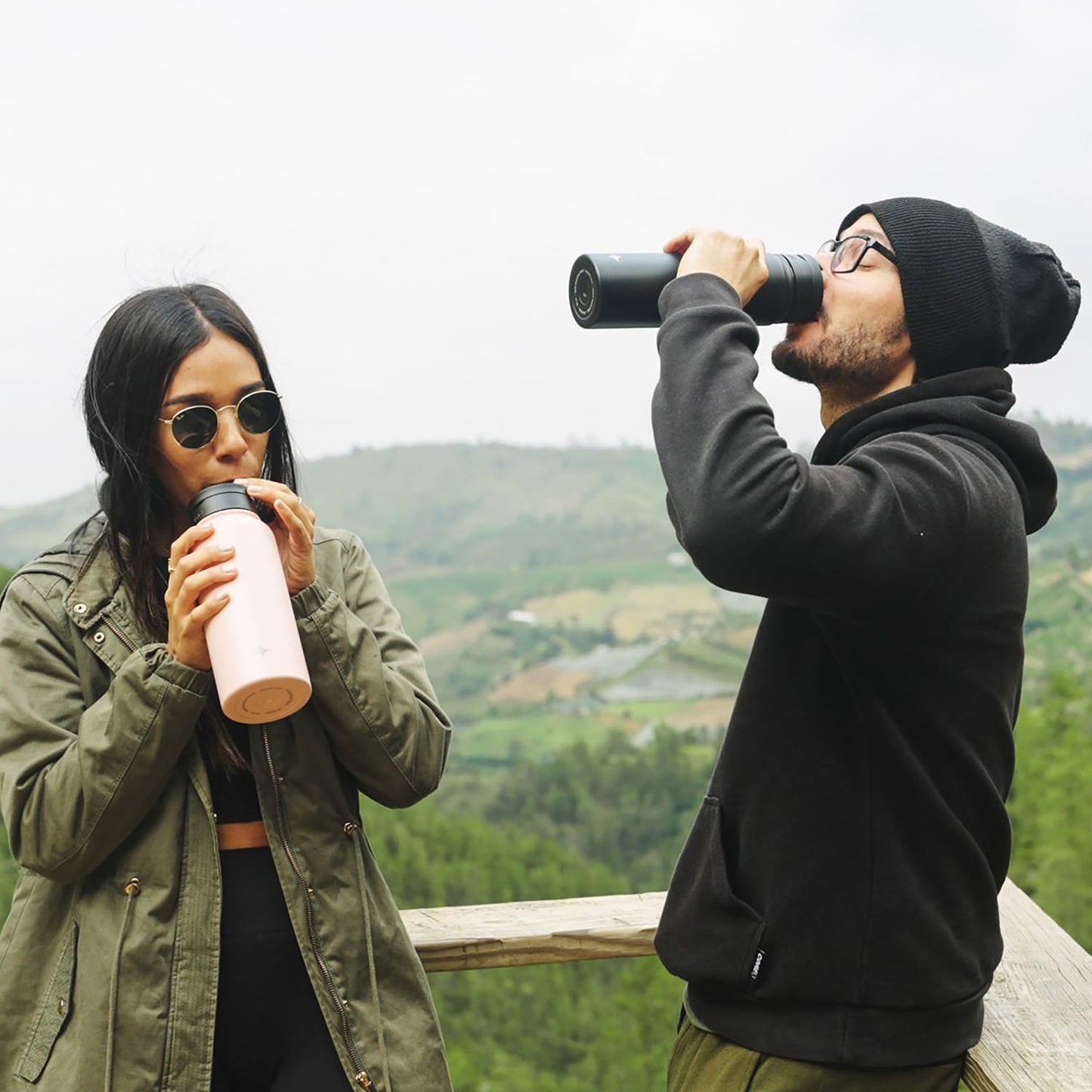 Stainless Steel Water Bottle with Flip Lid & Sport Straw Lid