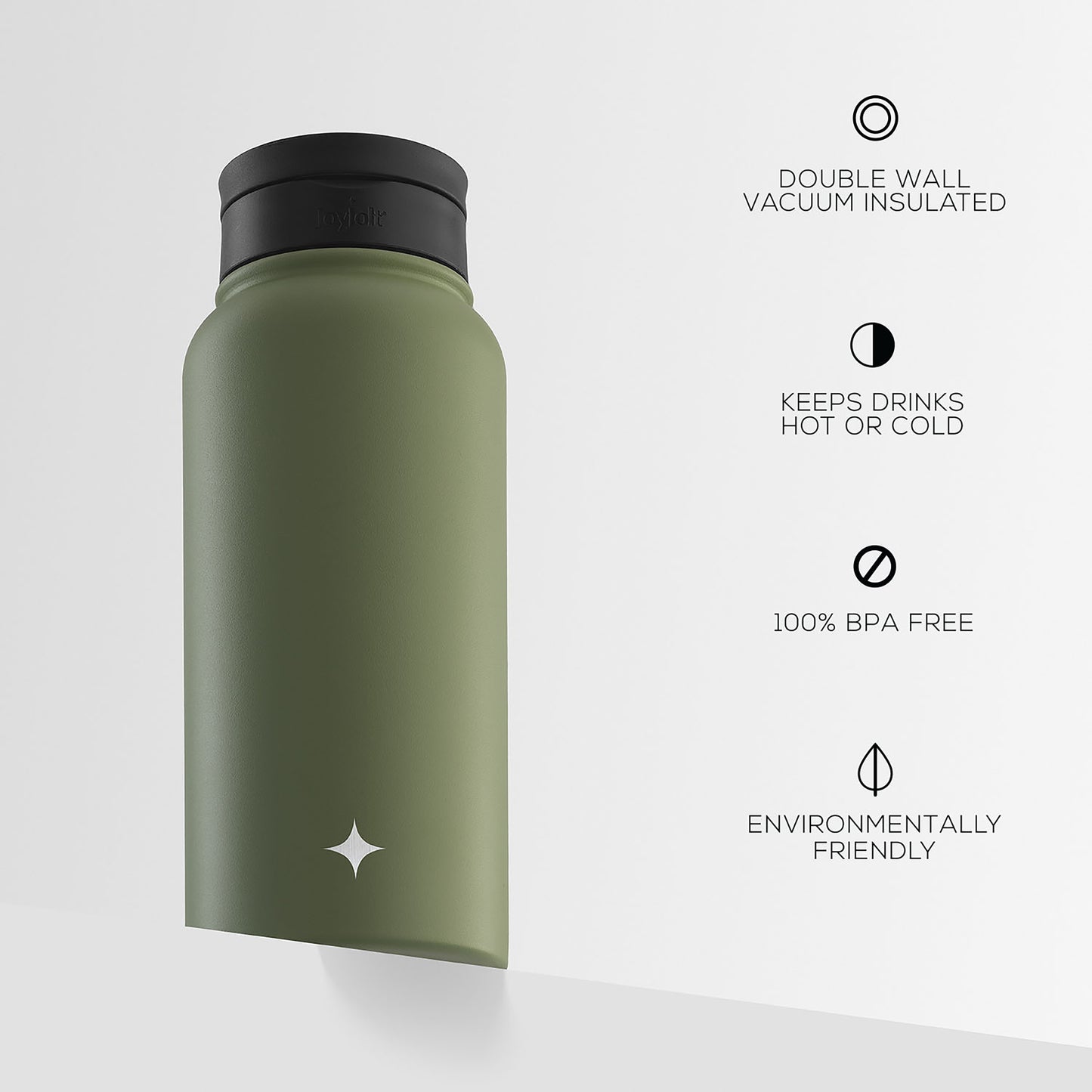 Stainless Steel Water Bottle with Flip Lid & Sport Straw Lid