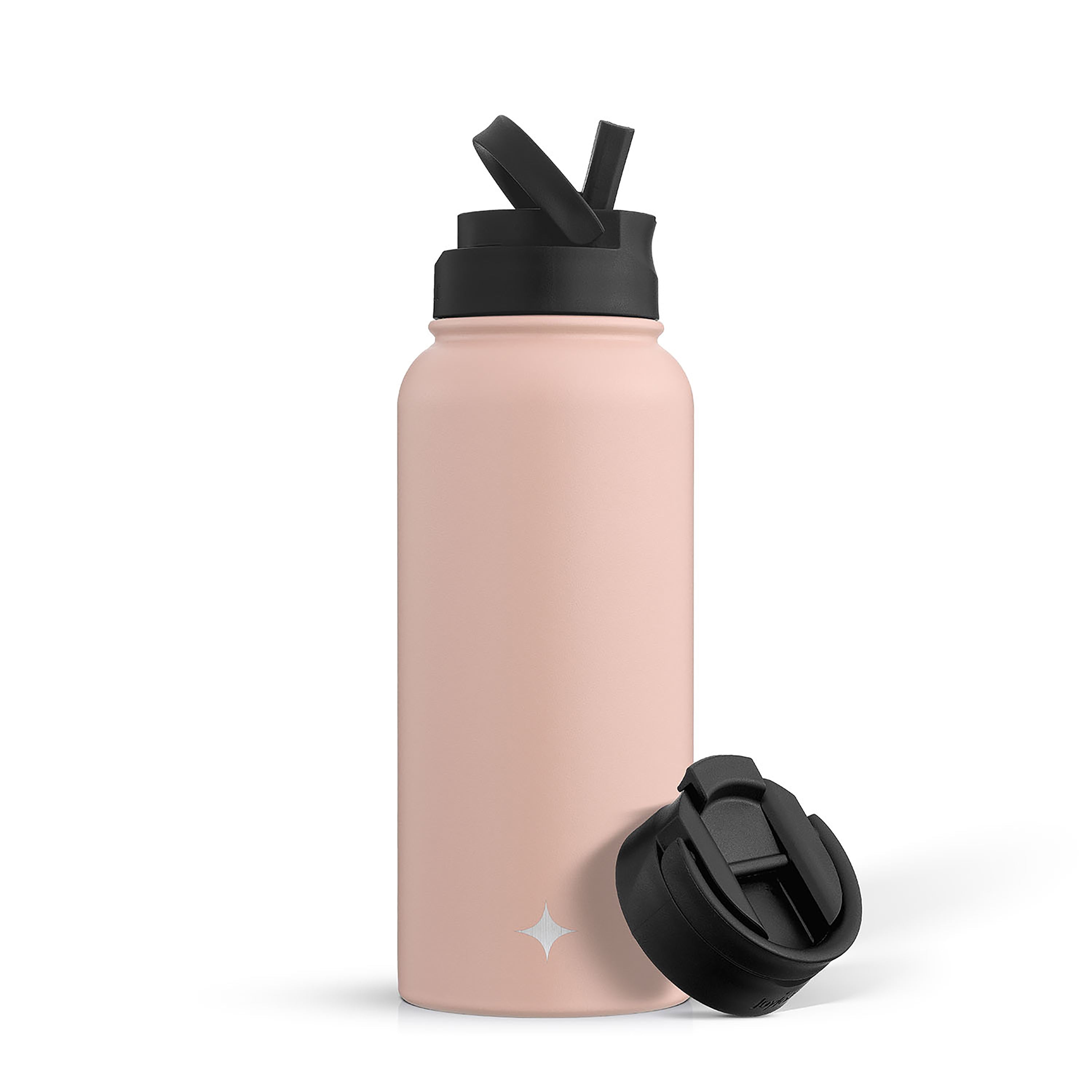 Stainless Steel Water Bottle with Flip Lid & Sport Straw Lid