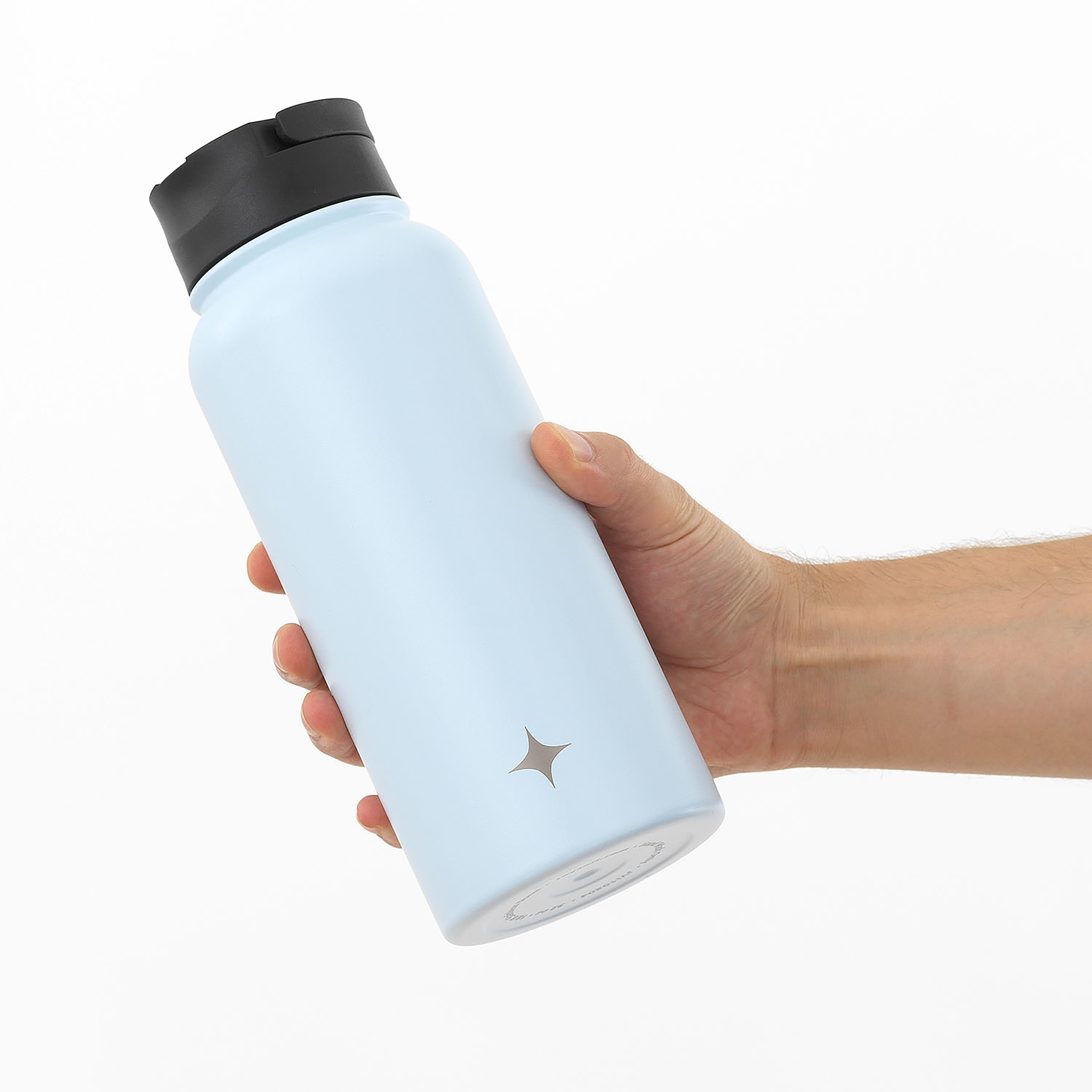 Stainless Steel Water Bottle with Flip Lid & Sport Straw Lid