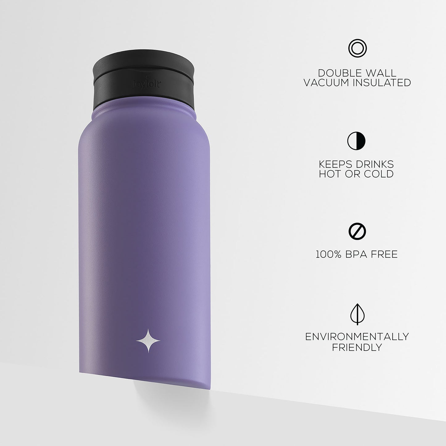 Stainless Steel Water Bottle with Flip Lid & Sport Straw Lid