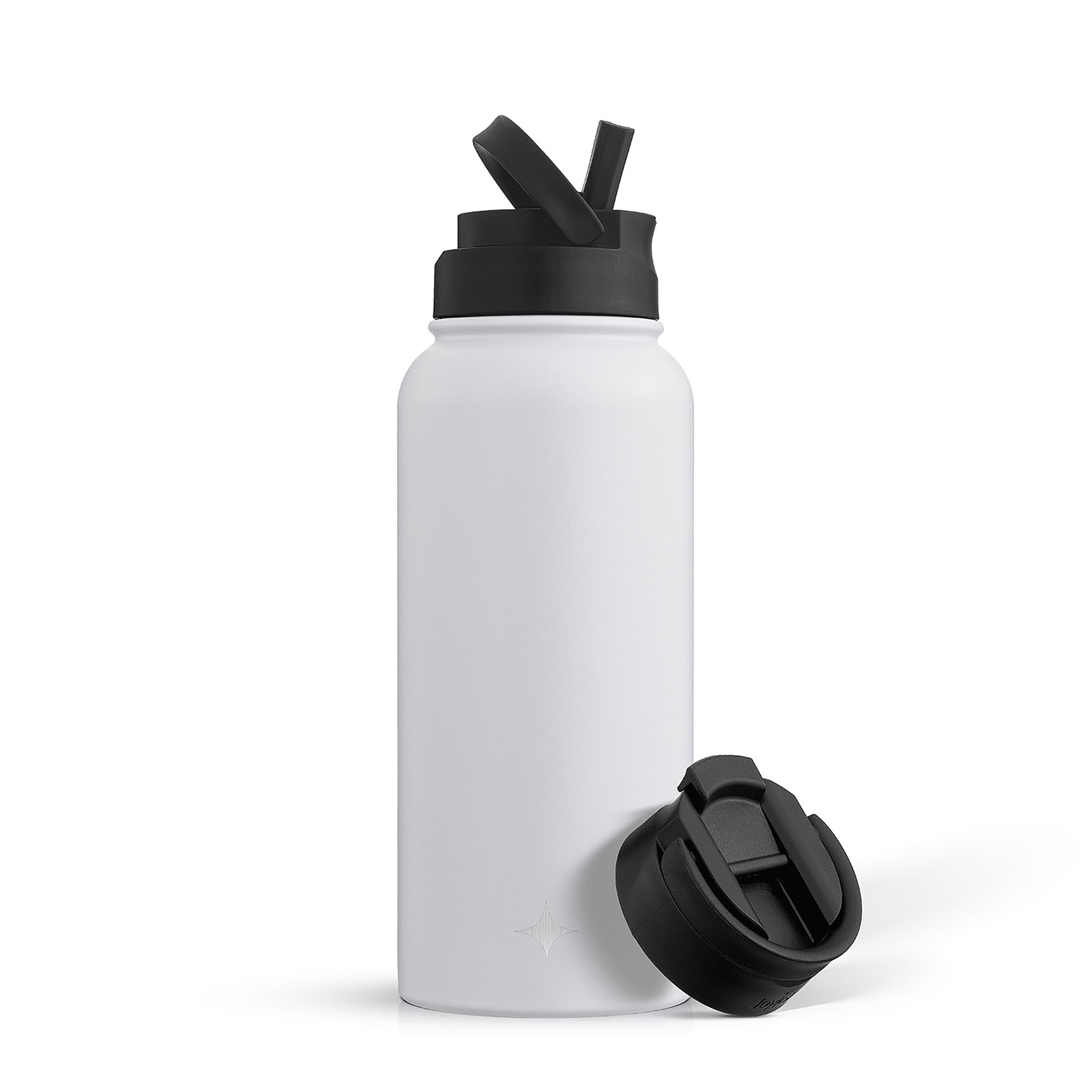 Stainless Steel Water Bottle with Flip Lid & Sport Straw Lid