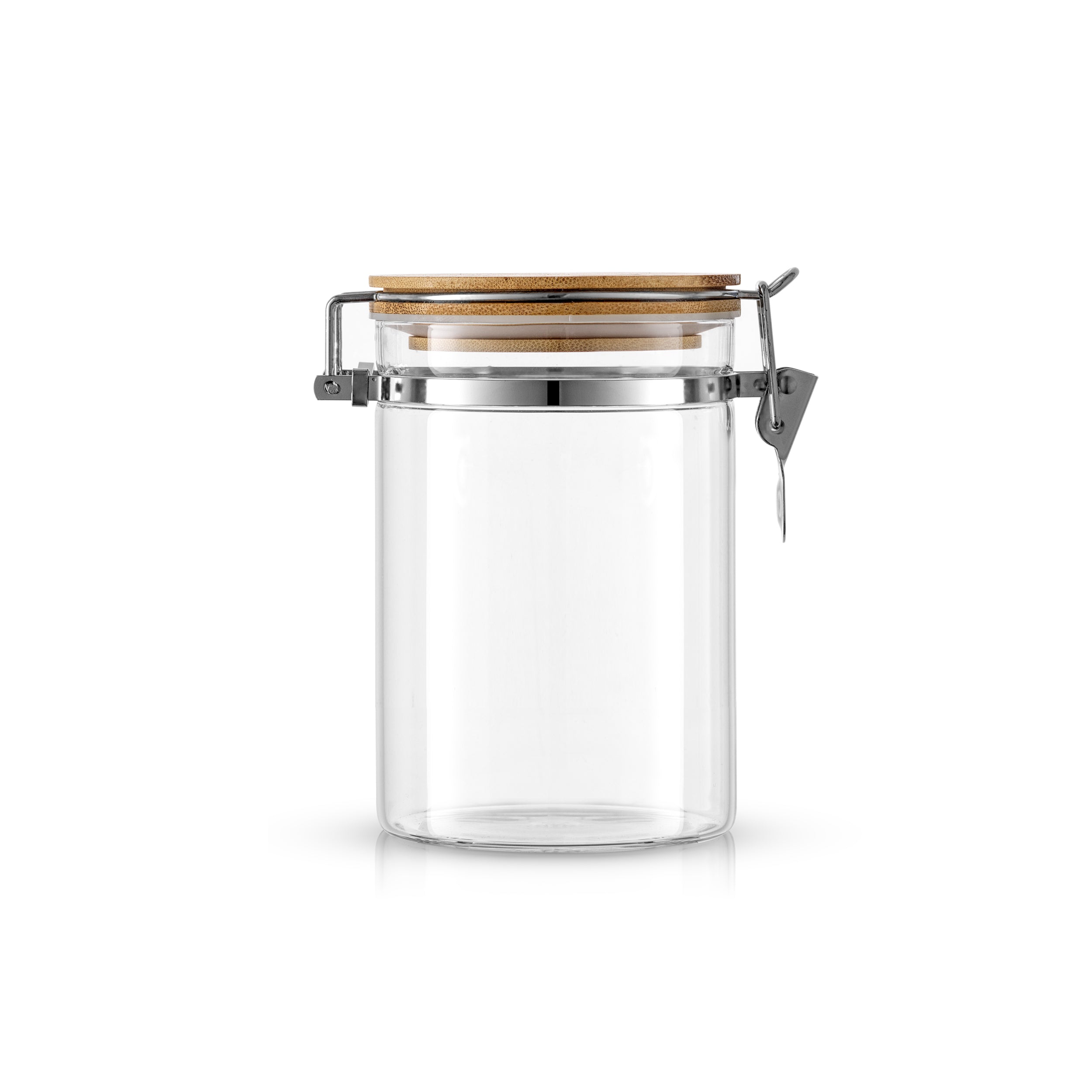 Storage Jars with Airtight Bamboo Clamp Lids Set