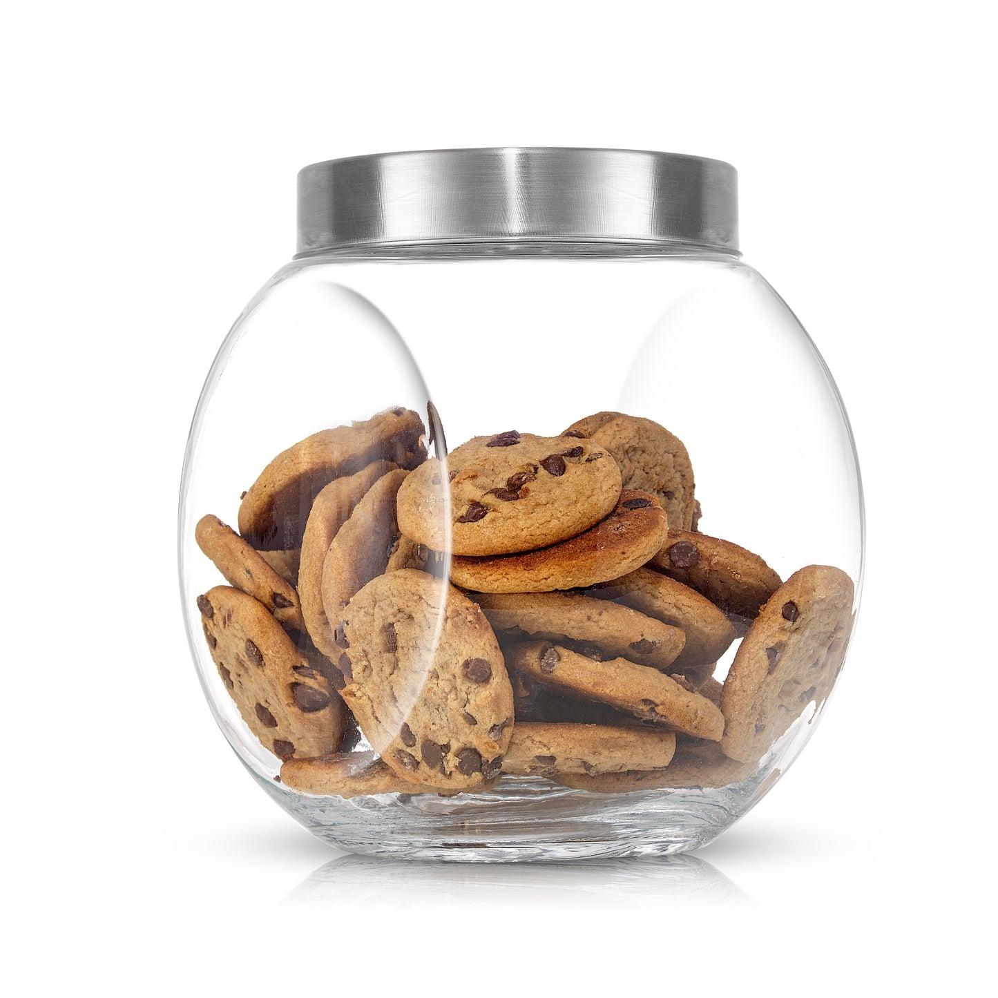 Round Glass Cookie Jar with Airtight Lids