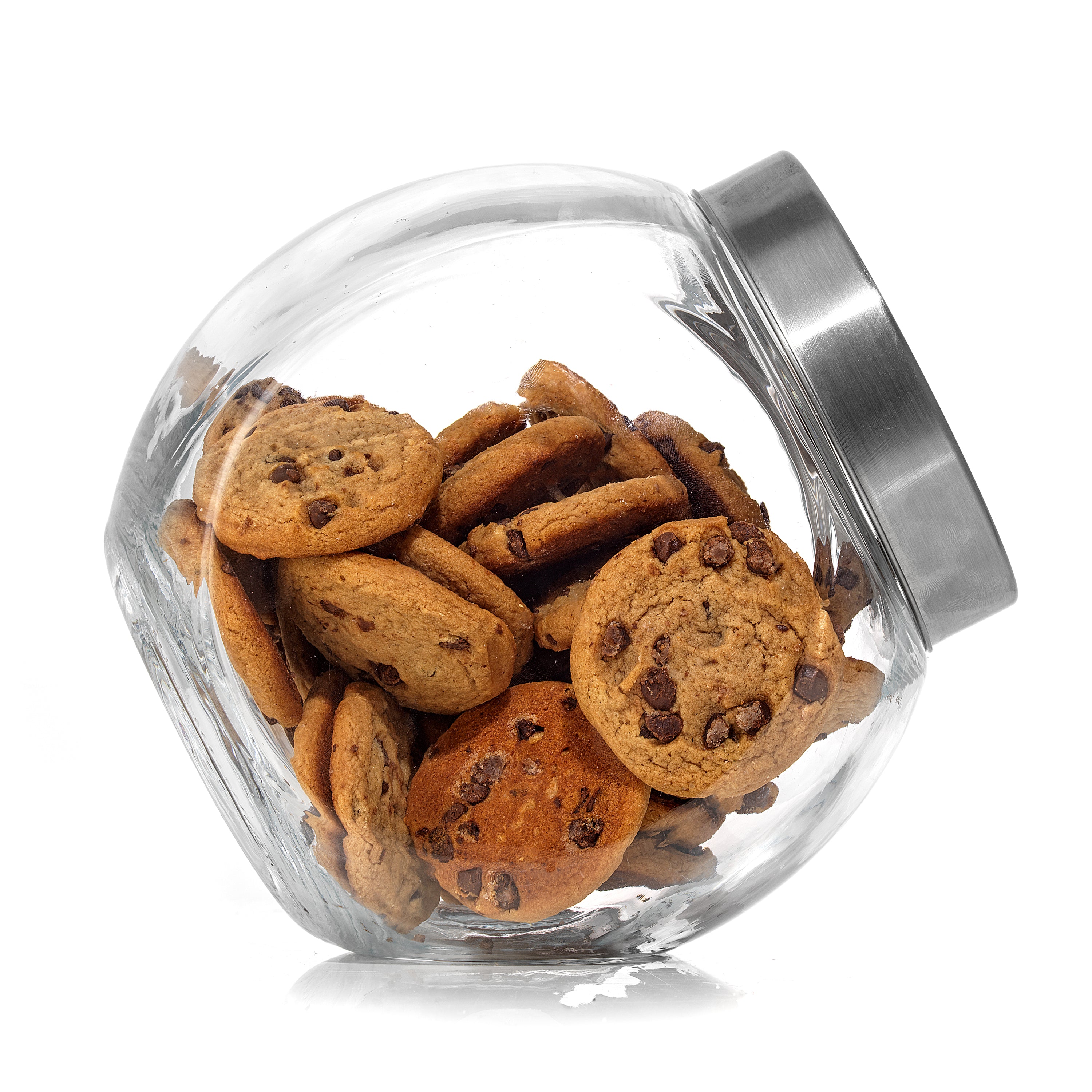 JoyFul Round Glass Cookie Jar with Airtight Lids