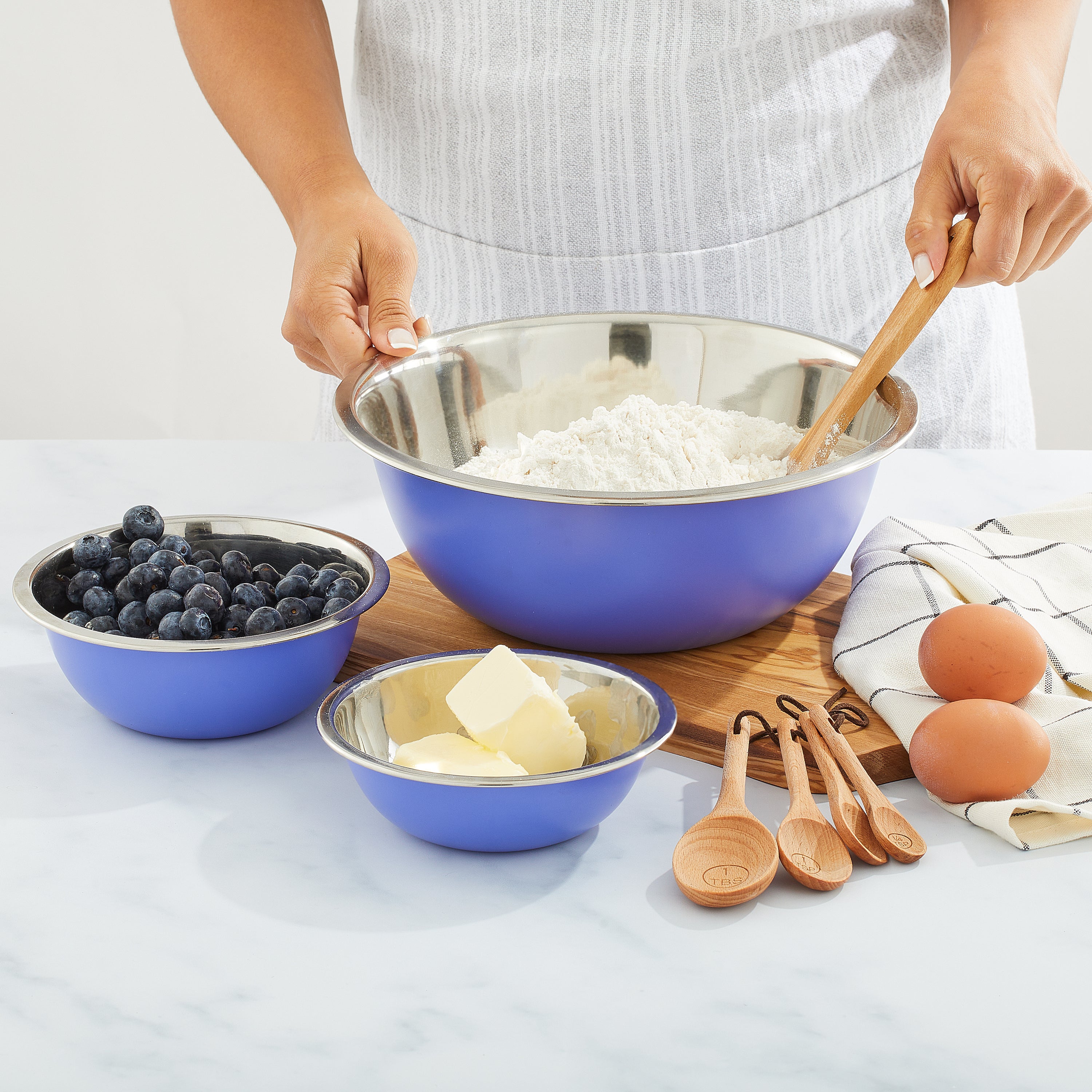 JoyJolt Stainless Steel Mixing Bowl Set - Thumbnail 3